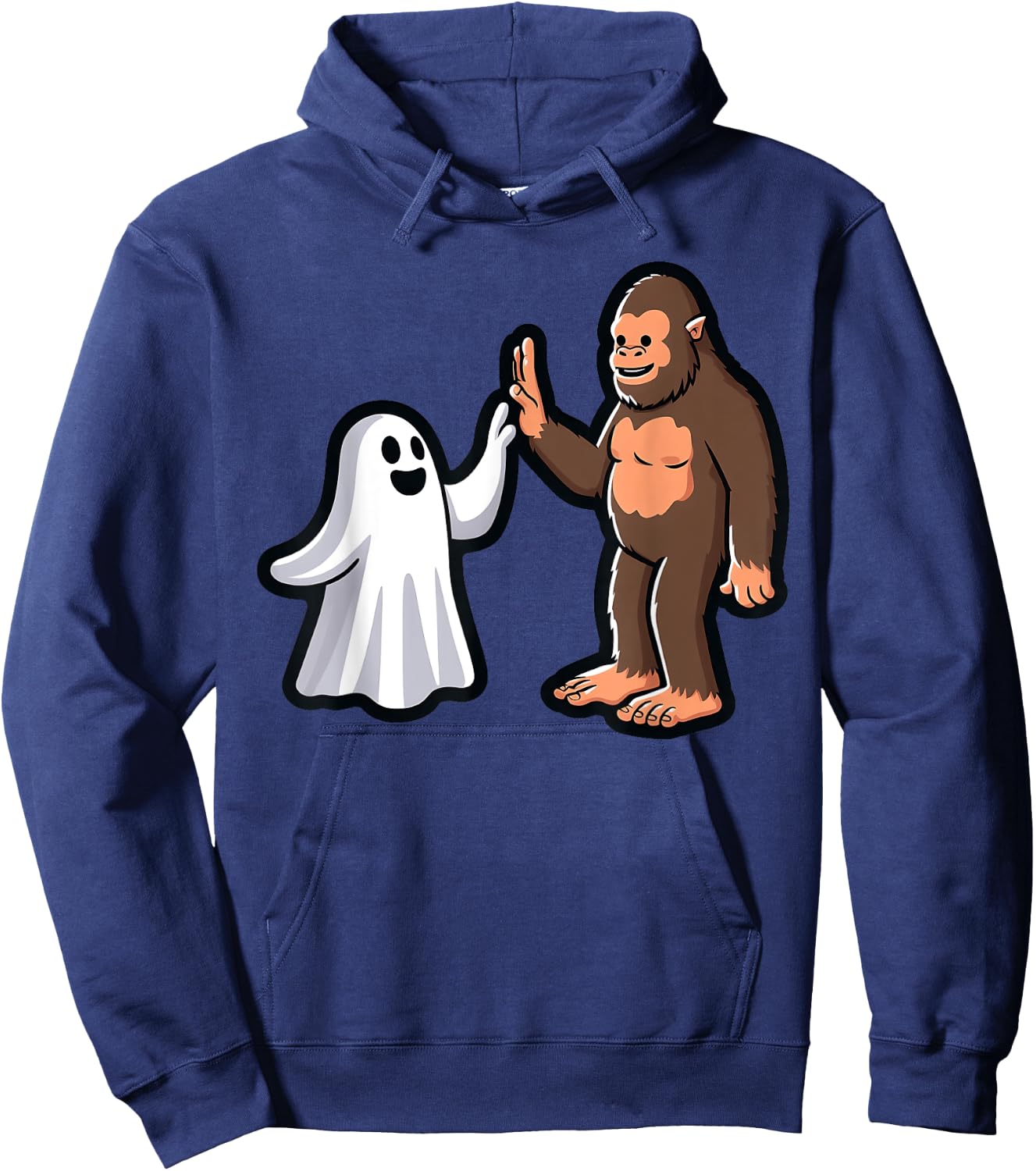 Bigfoot and Ghost High-Five Halloween Toddler Boys Costume Hoodie - Hoodie | Navy
