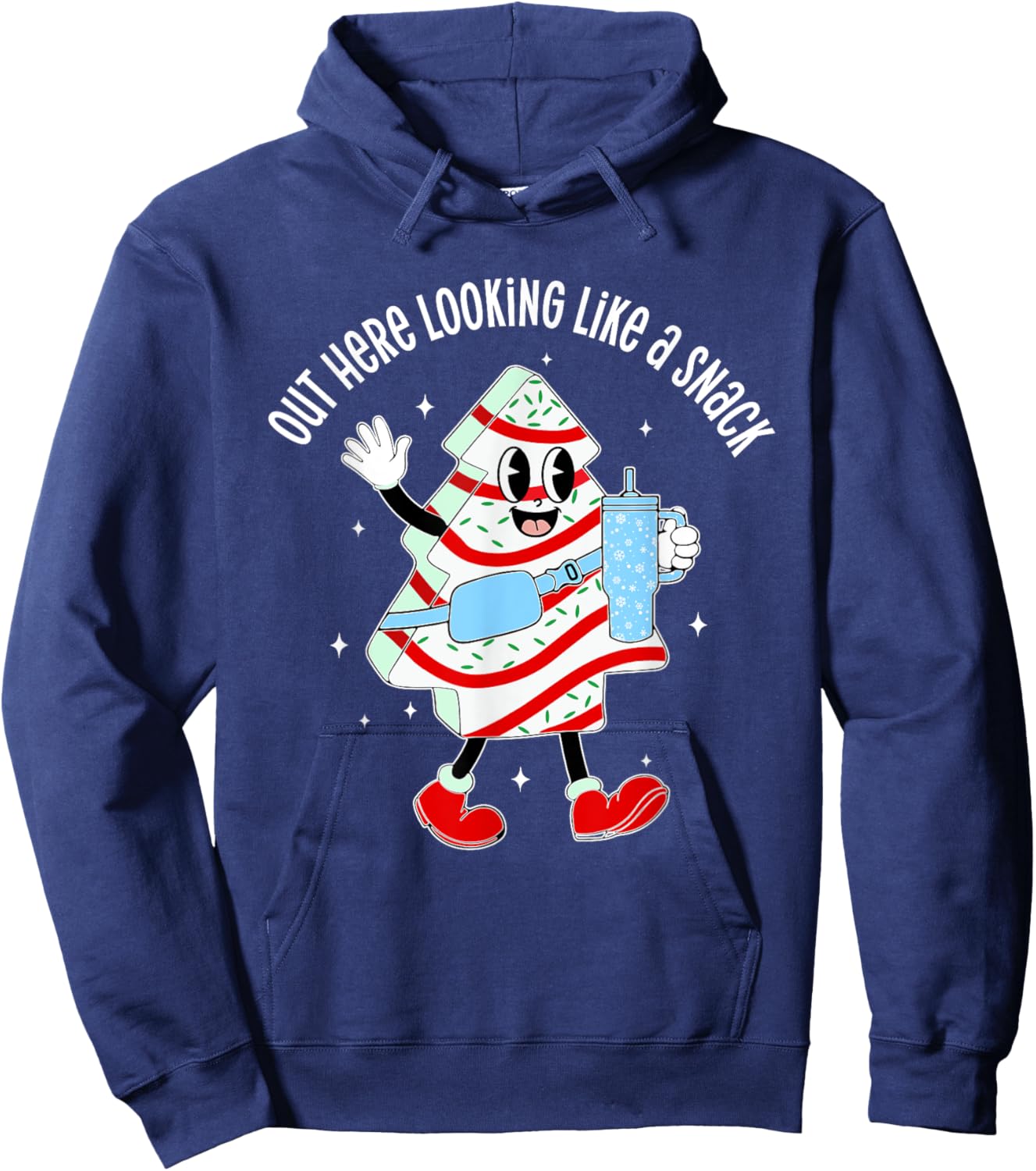 Out Here Looking Like A Snack Christmas Tree Cake Hoodie - Hoodie | Navy