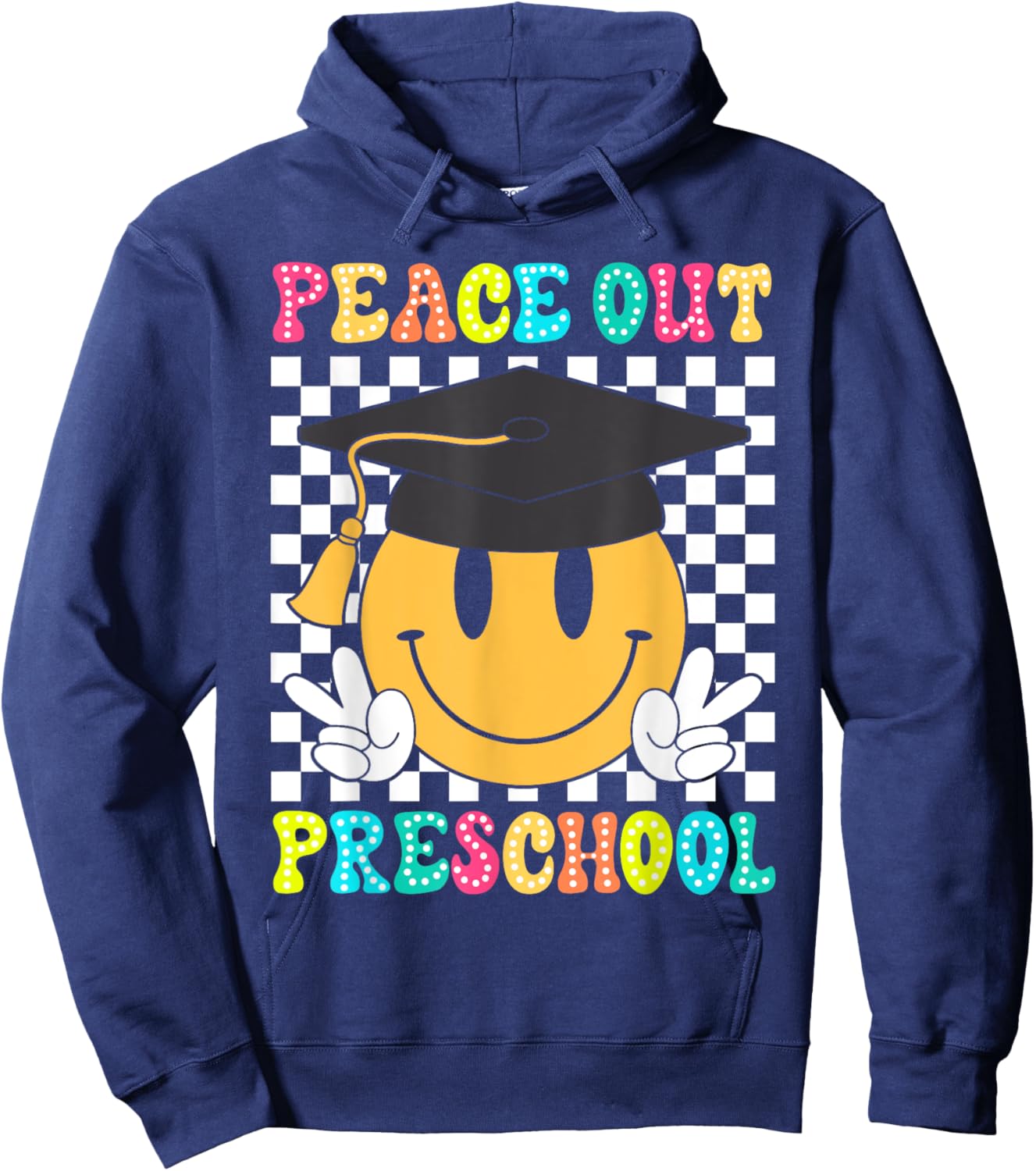 Peace Out Preschool Graduation Class Of 2024 Kid Boy Girl Hoodie - Hoodie | Navy