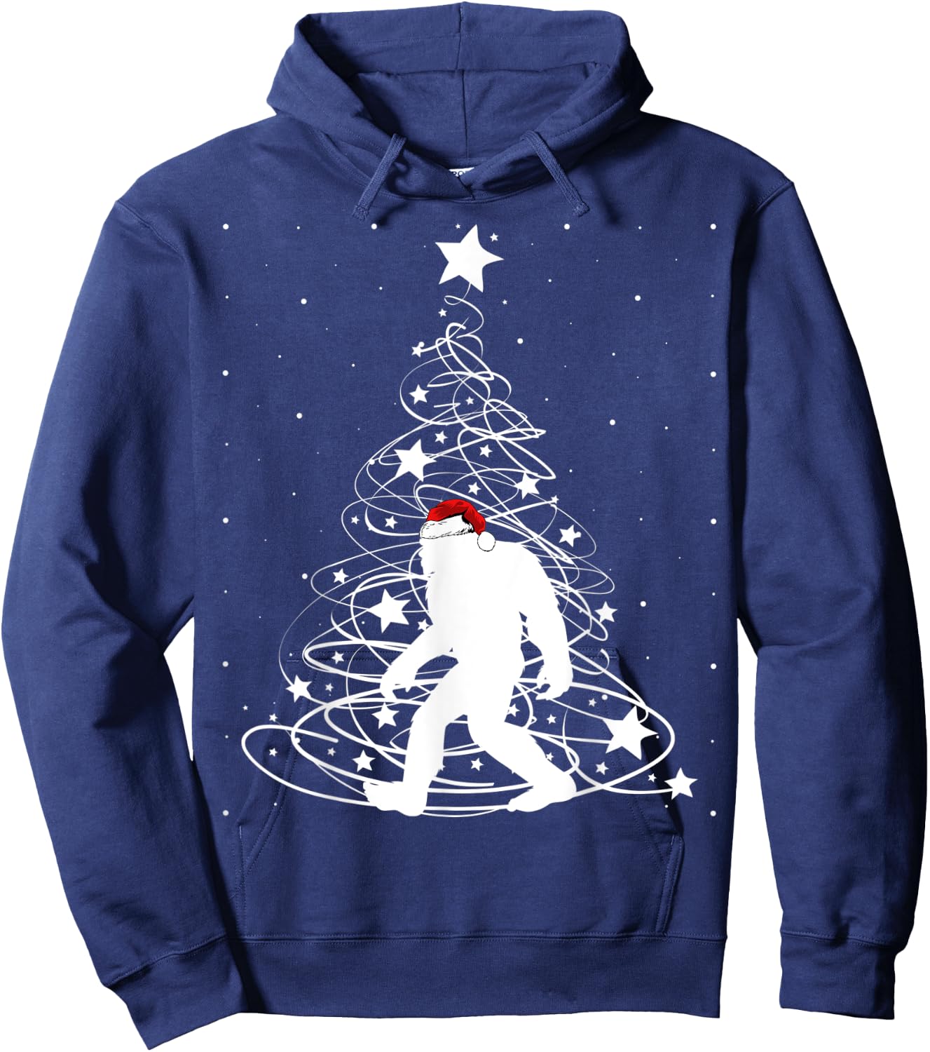 Bigfoot Santa Christmas Shirts for Boys Kids Girls Xmas Gift Hoodie - Hoodie | Navy