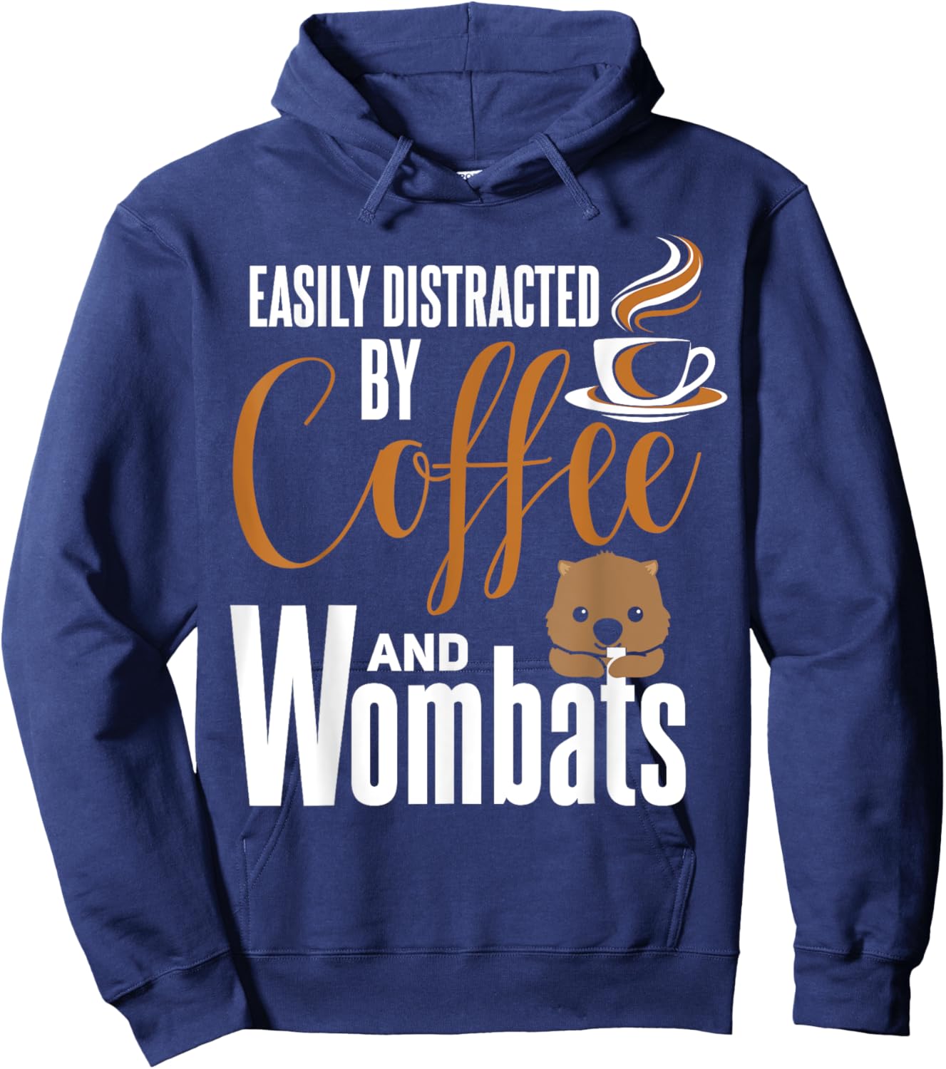 Wombat Shirt Funny Coffee Lover Cute Wombat Lover Hoodie - Hoodie | Navy