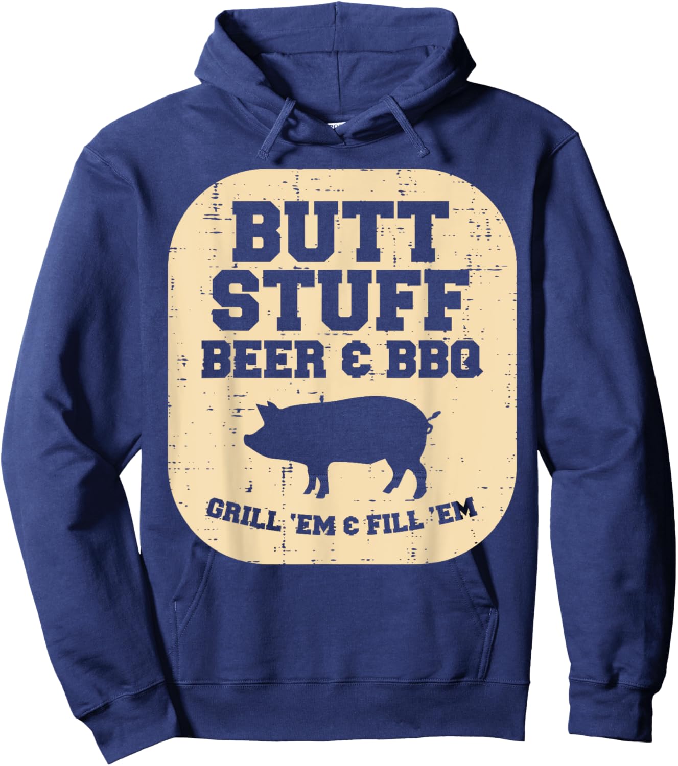 Pork Stuff Bbq Grill Em Barbecue Pig Meat Grilling Dad Men Hoodie - Hoodie | Navy