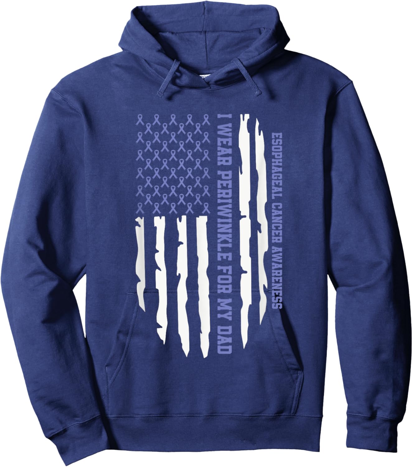 I Wear Periwinkle For My Dad Esophageal Cancer Awareness Hoodie - Hoodie | Navy