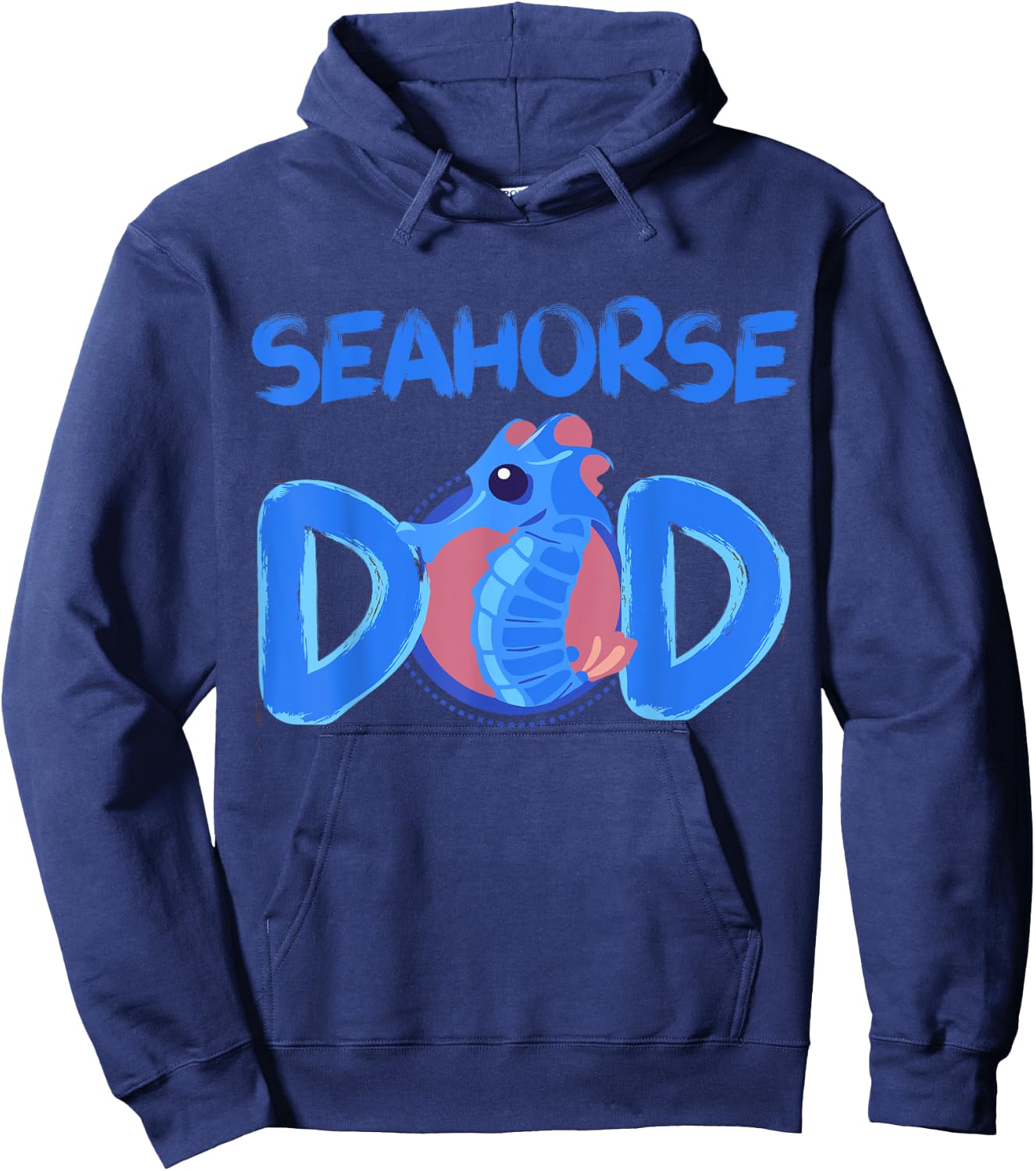 Seahorse Dad Clothes Art Outfit Father's Day Gift Seahorse Hoodie - Hoodie | Navy