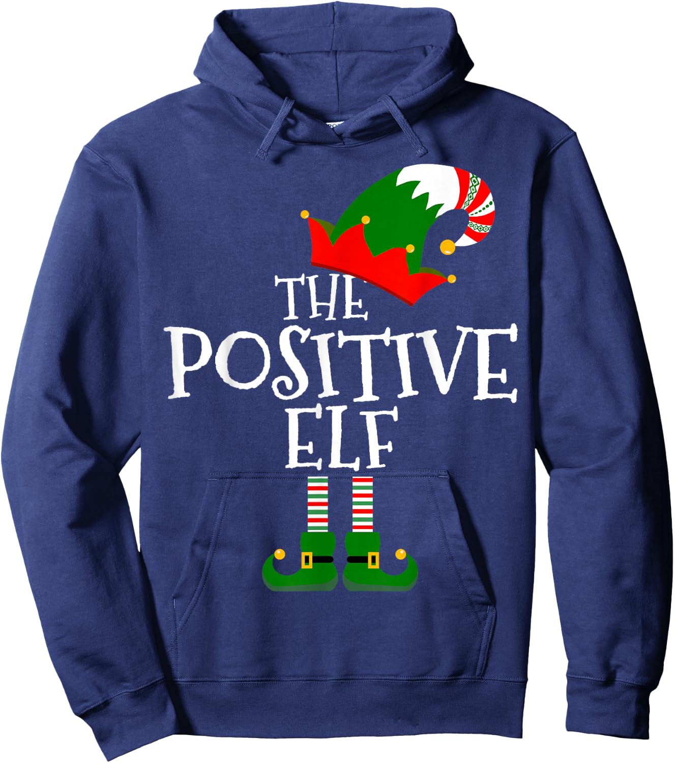 Funny The Positive Elf Matching Family Group Gift Christmas Hoodie - Hoodie | Navy
