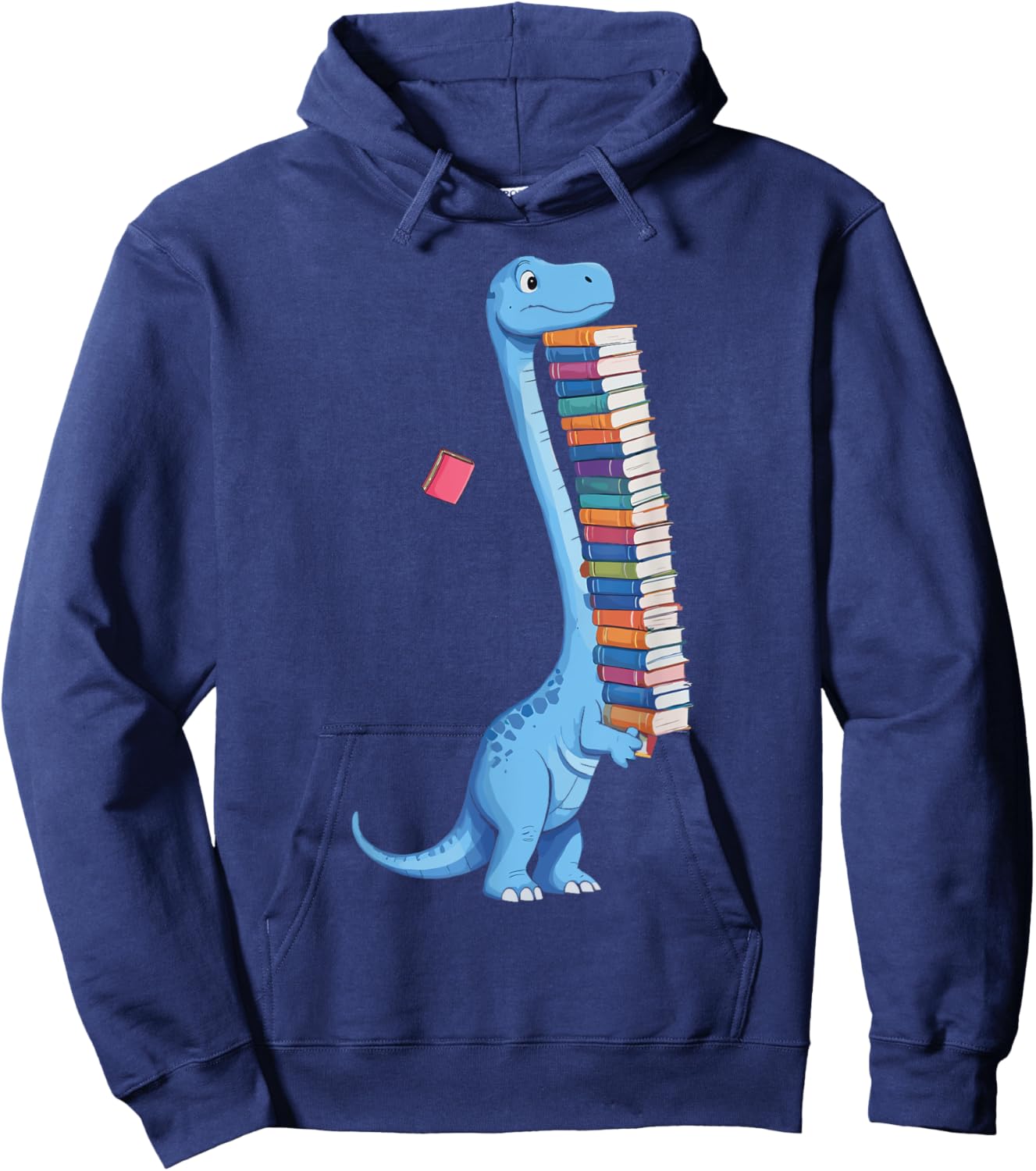 Book Carrying Dinosaur Reading Dino Hoodie - Hoodie | Navy