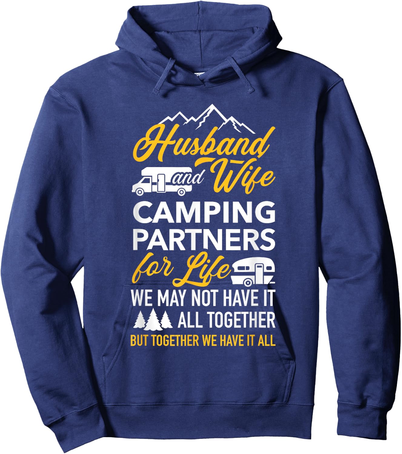 Motorhome Caravan Husband and wife camping partners Hoodie - Hoodie | Navy