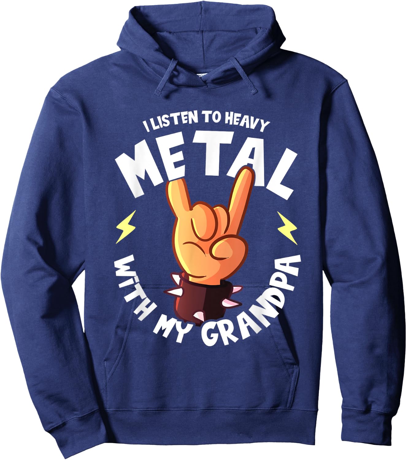I listen to Heavy Metal with my Grandpa I Funny Kids Hoodie - Hoodie | Navy