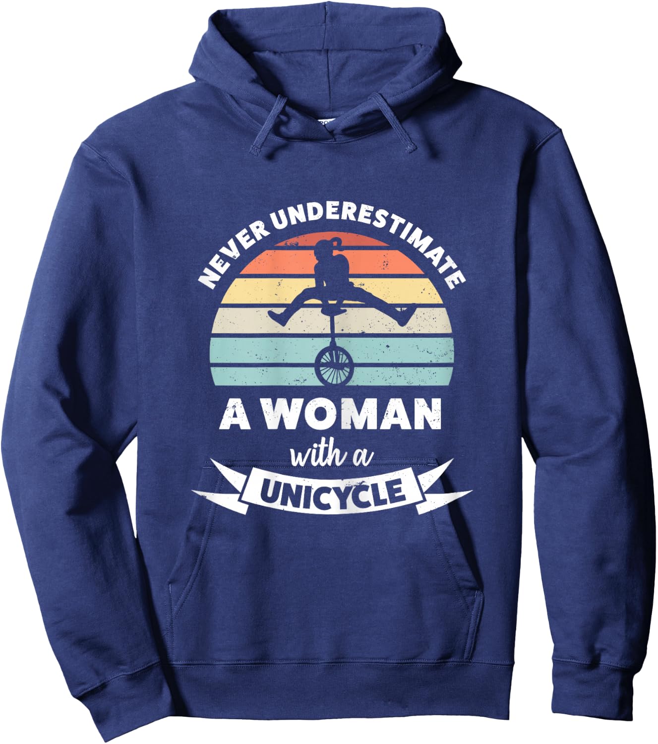 Woman with a Unicycle Funny Gift Mom Hoodie - Hoodie | Navy