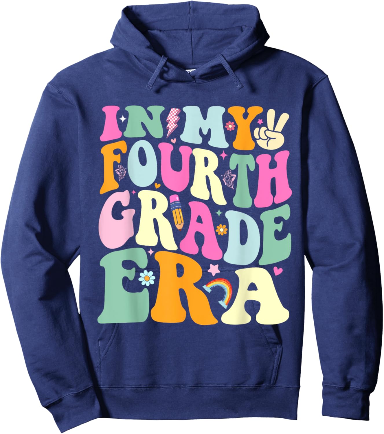 In My Fourth Grade Era 4th Grade Girl Teacher Back to School Hoodie - Hoodie | Navy