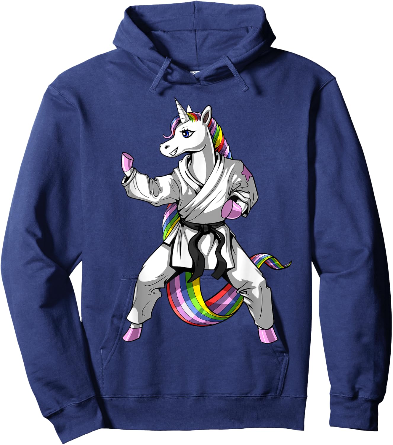 Unicorn Ninja Karate Martial Art Kickboxing Taekwondo Girls Hoodie - Hoodie | Navy