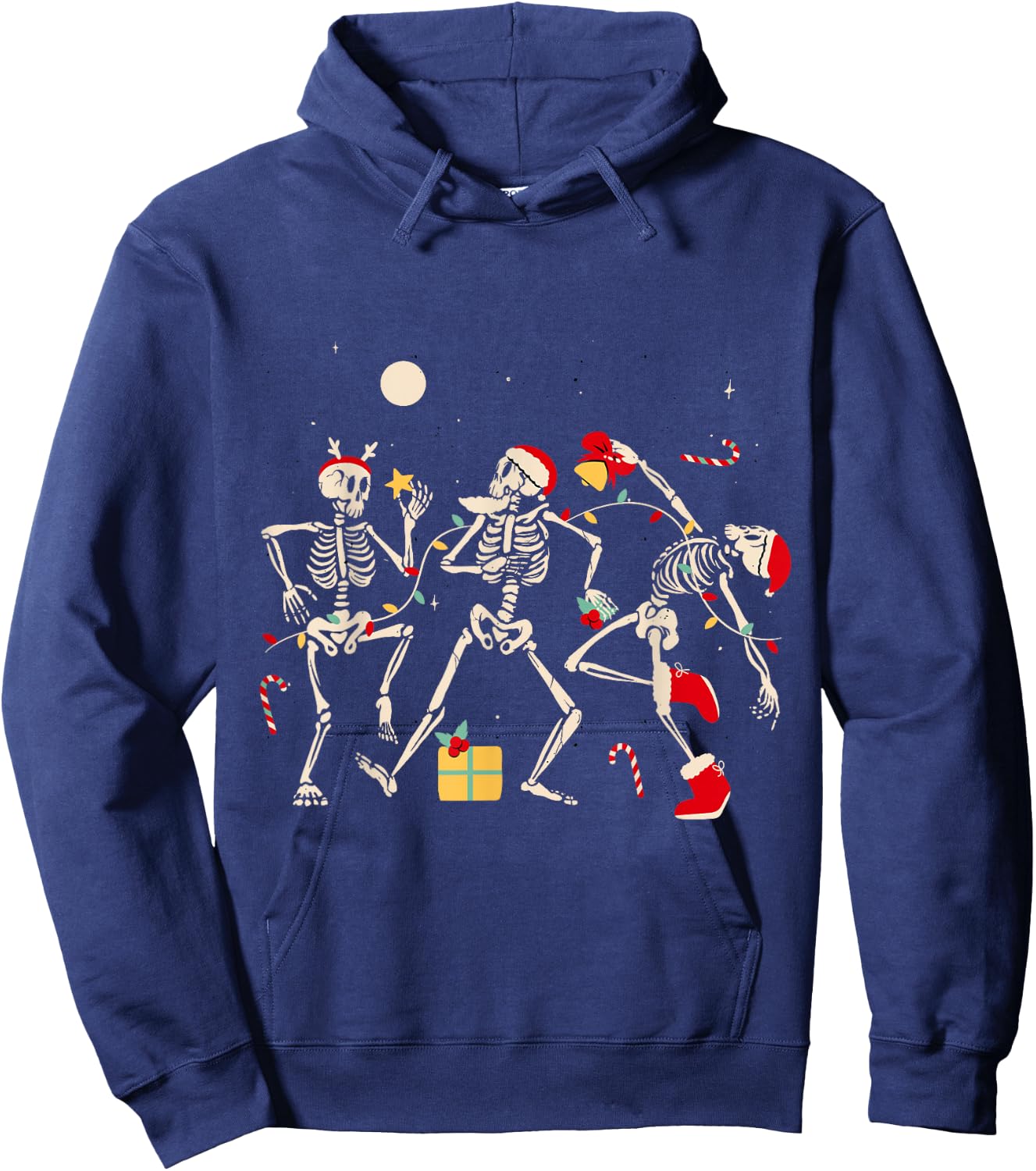 Funny Christmas Dancing Skeletons Xmas Humor Adult Hoodie - Hoodie | Navy