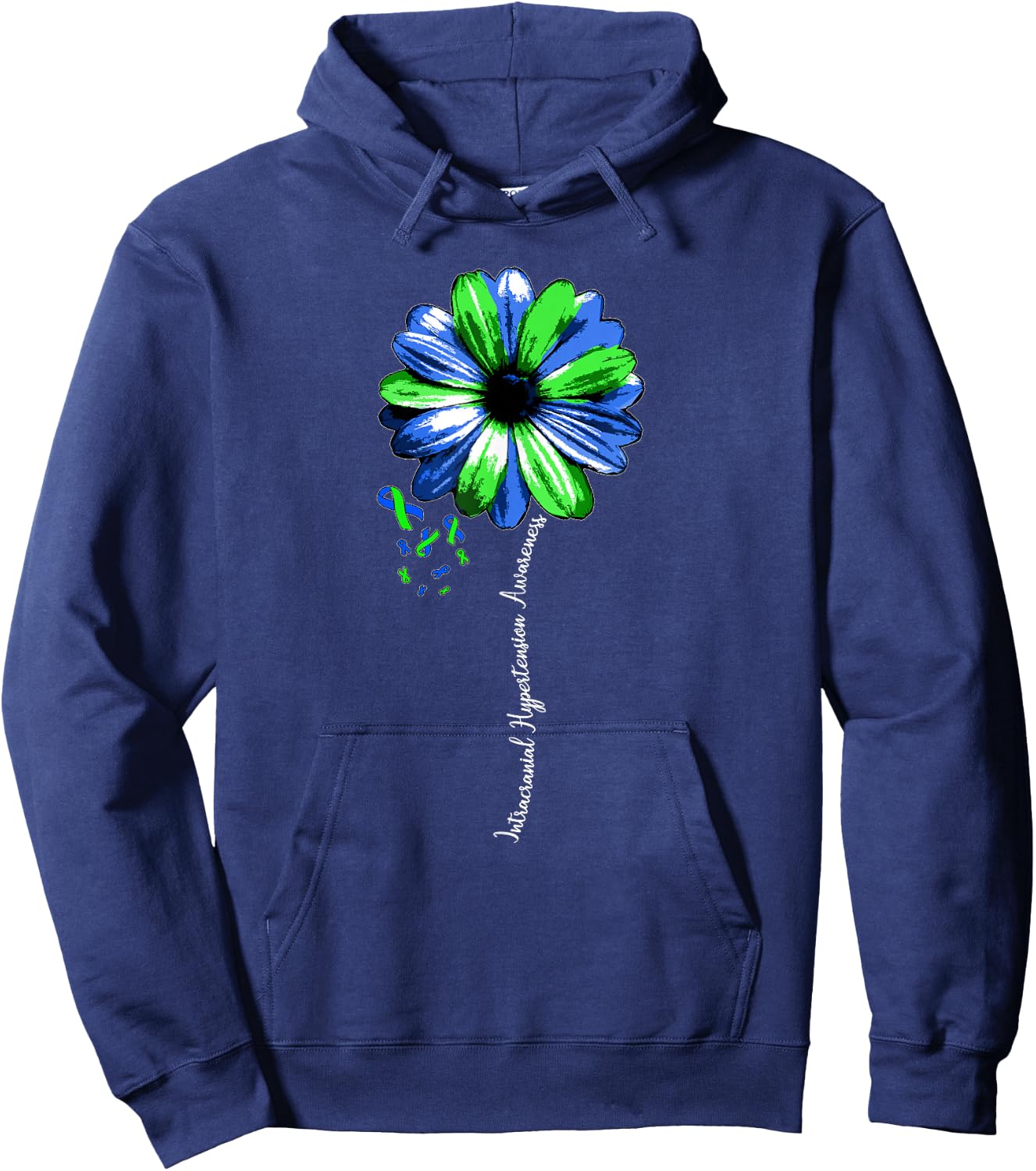 Intracranial Hypertension Awareness Shirt Warrior Pretty Hoodie - Hoodie | Navy