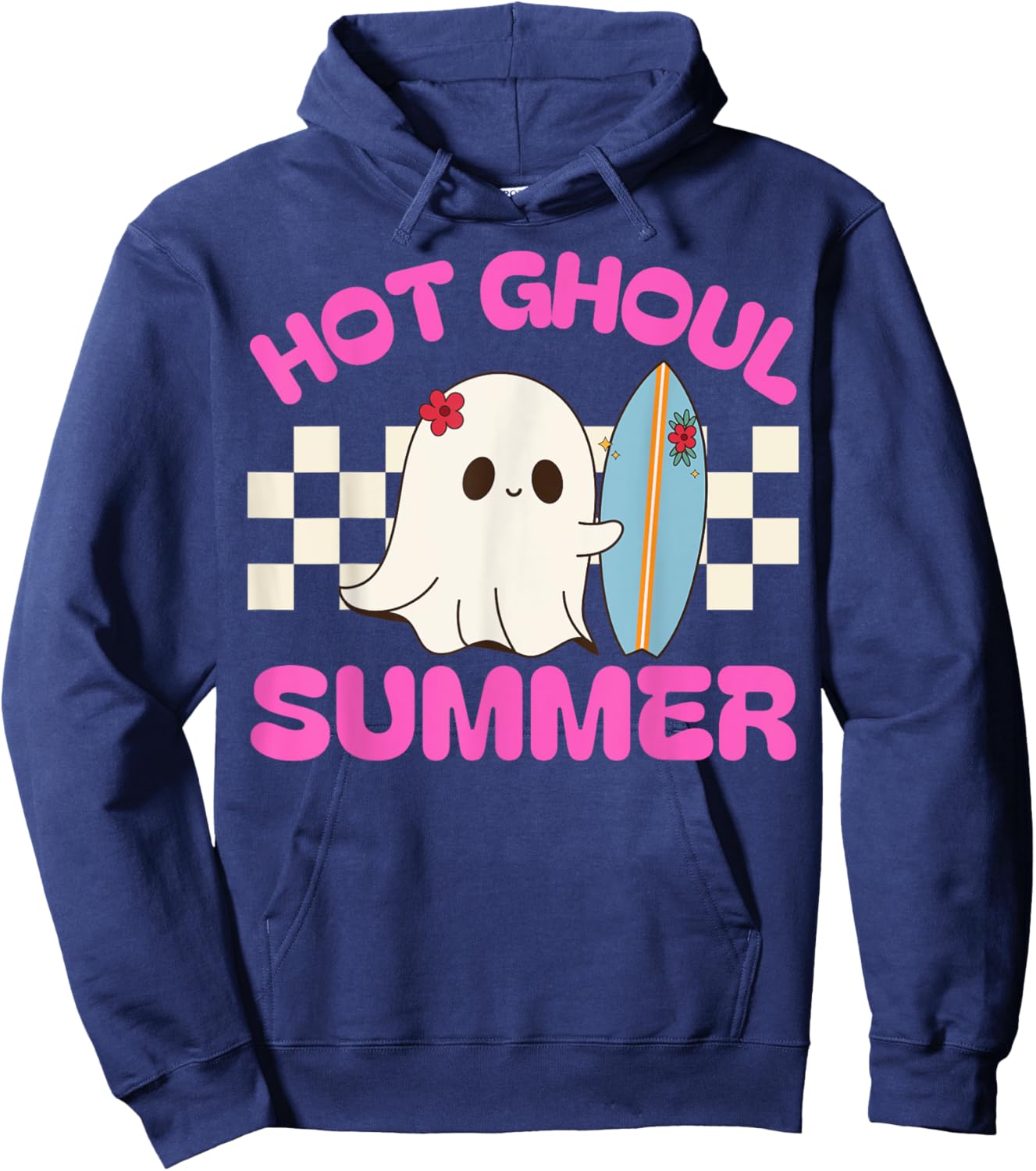 Funny Hot Ghoul Summer Ghost Spooky Beach Halloween Men Women Hoodie - Hoodie | Navy