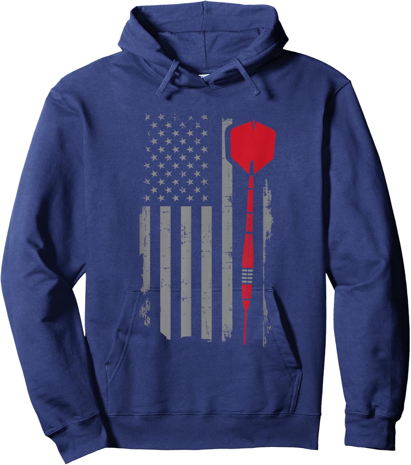 Retro American Flag Throw Darts Gift Dart Player Men Hoodie - Hoodie | Navy