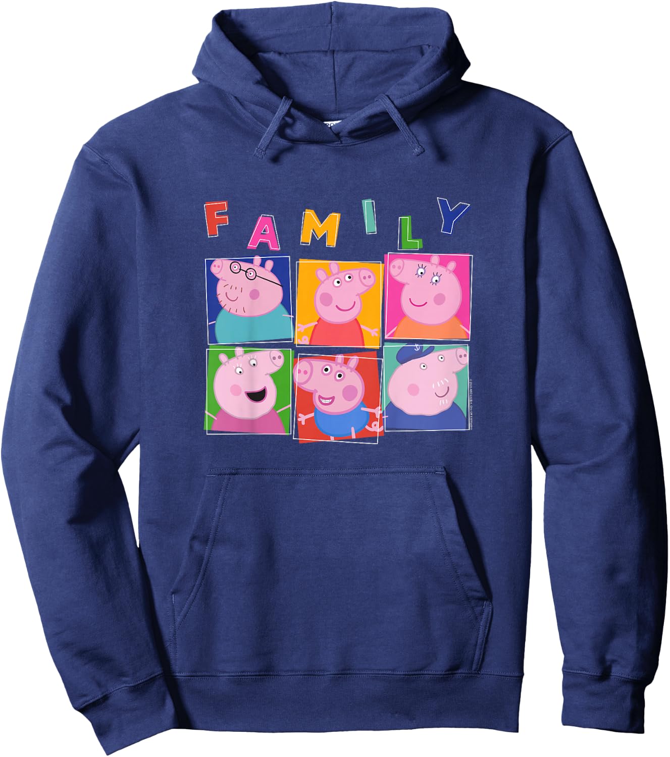 Peppa Pig Family Portrait Panels Hoodie - Hoodie | Navy