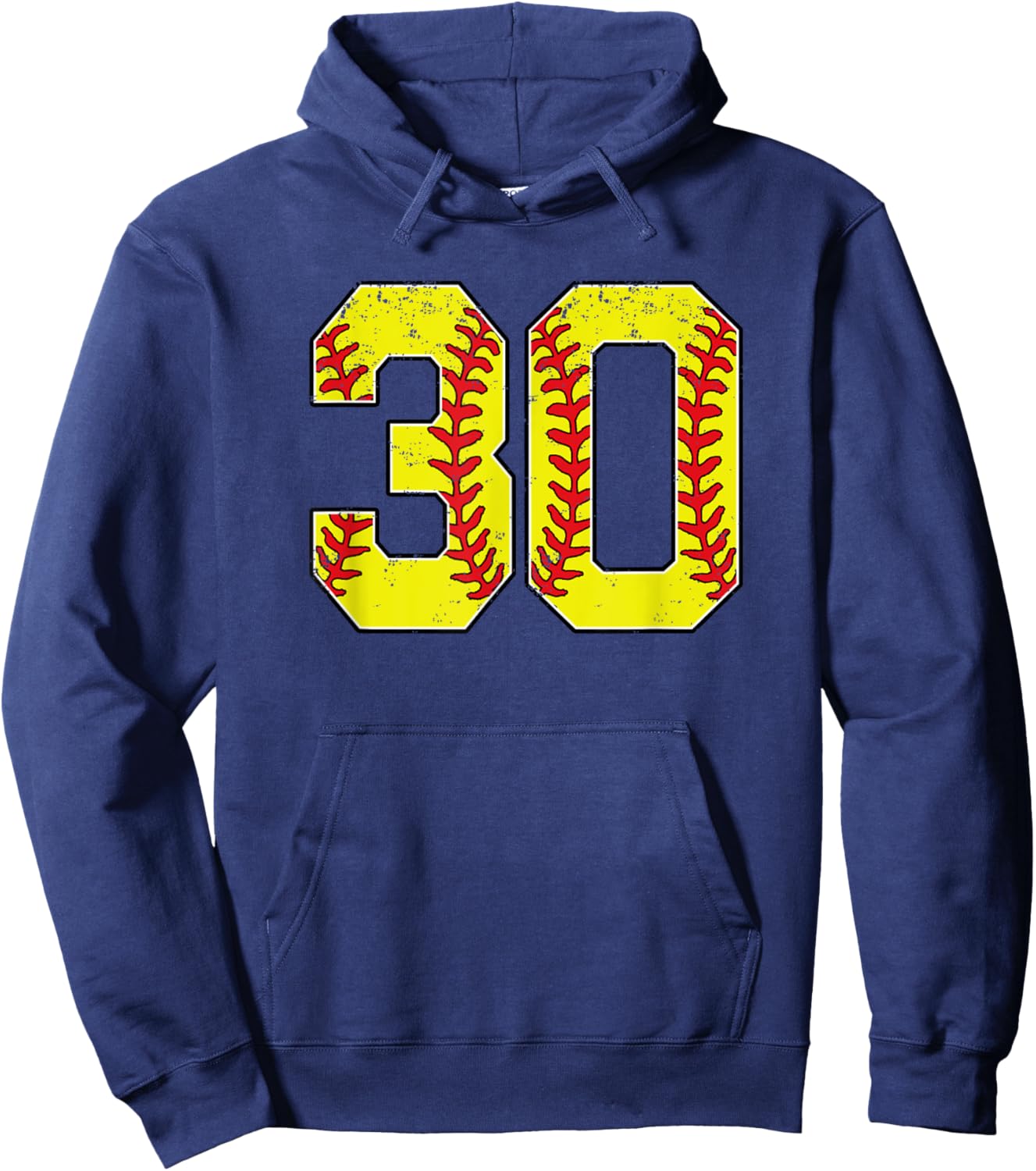 Softball Number 30 Mom Dad Show Support Favorite Player Hoodie - Hoodie | Navy
