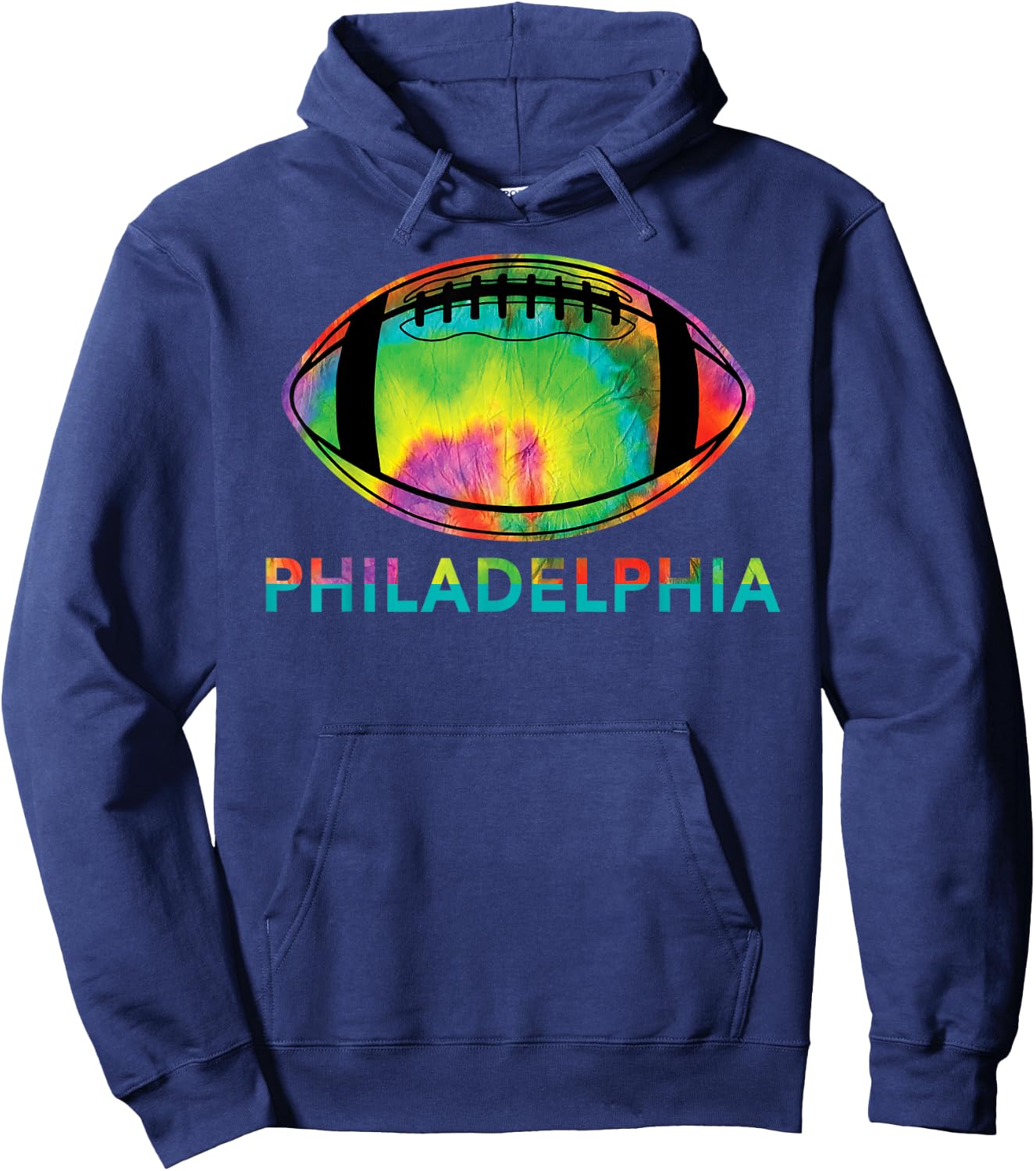 Tie Dye Cool Football Design Apparel Philadelphia Hoodie - Hoodie | Navy