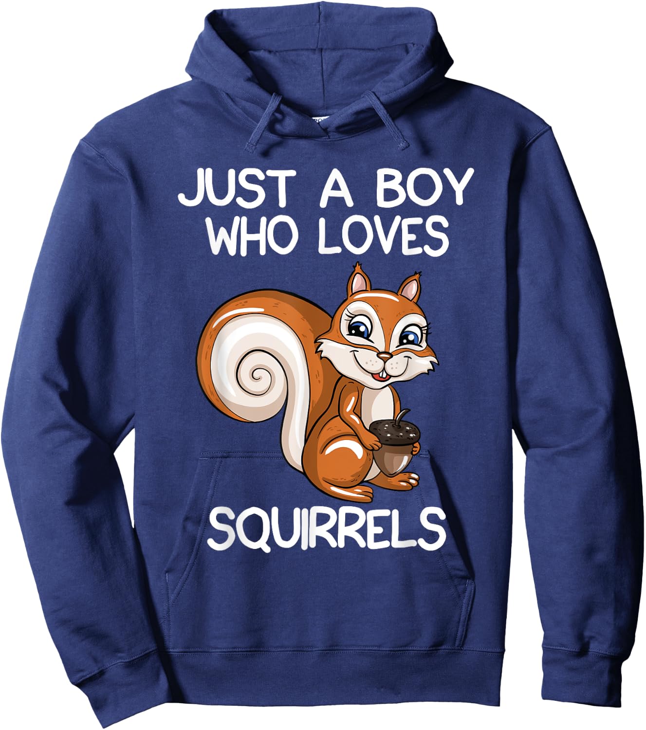 Just A Boy Who Loves Squirrels Gift Squirrel Lover Hoodie - Hoodie | Navy