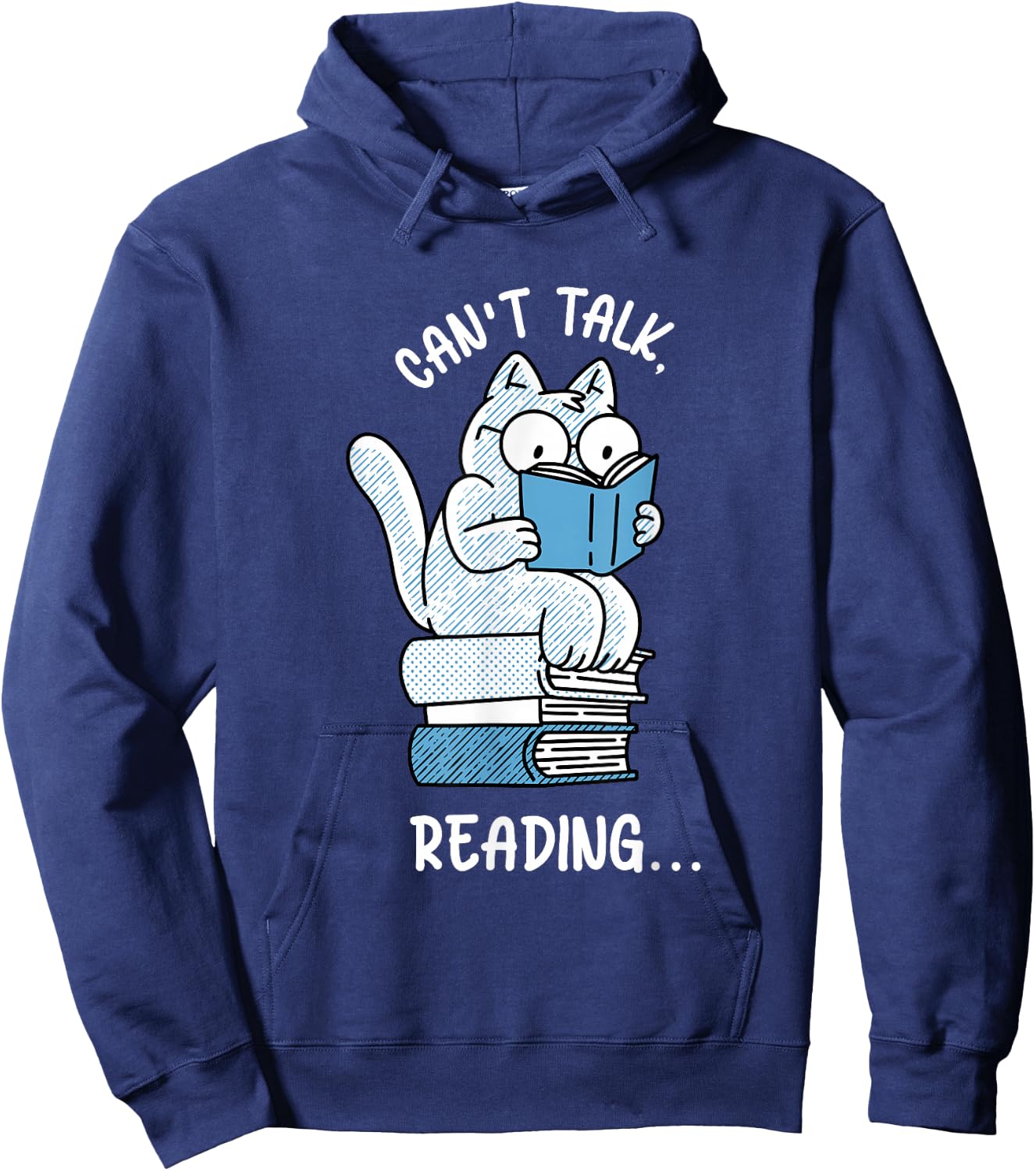Can't Talk I'm Reading Right Now Word Books Hoodie - Hoodie | Navy