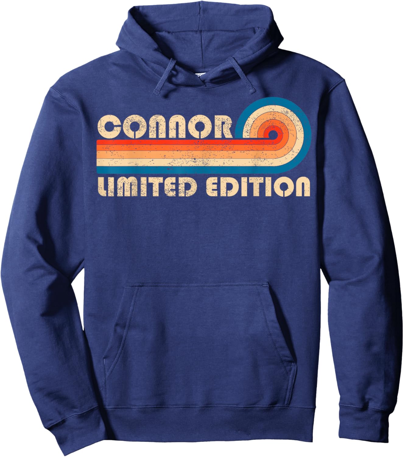 CONNOR Retro 70s 80s Sunset Stripe Hoodie - Hoodie | Navy