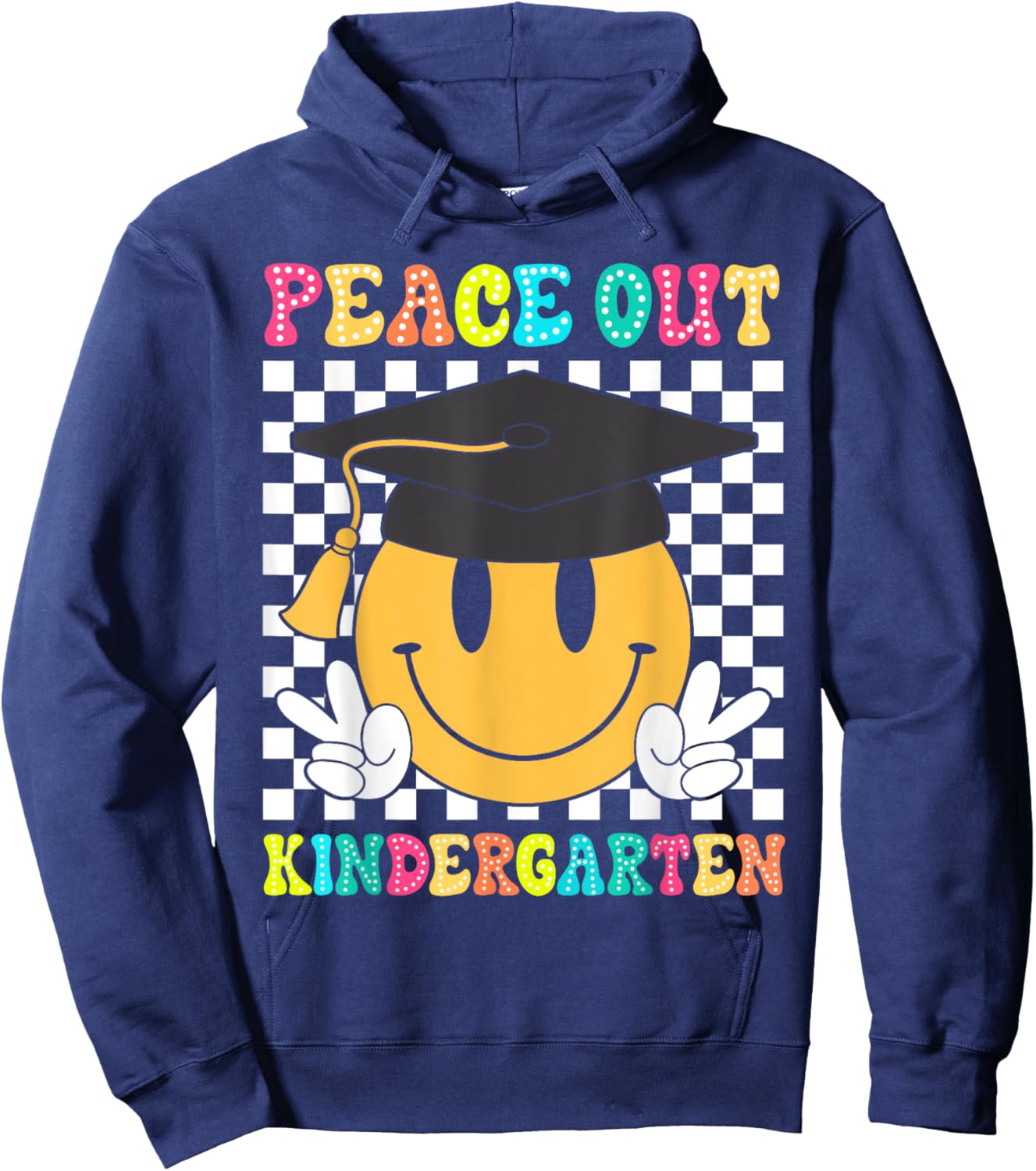 Peace Out Kindergarten Graduation Class Of 2024 Kid Boy Girl Hoodie - Hoodie | Navy