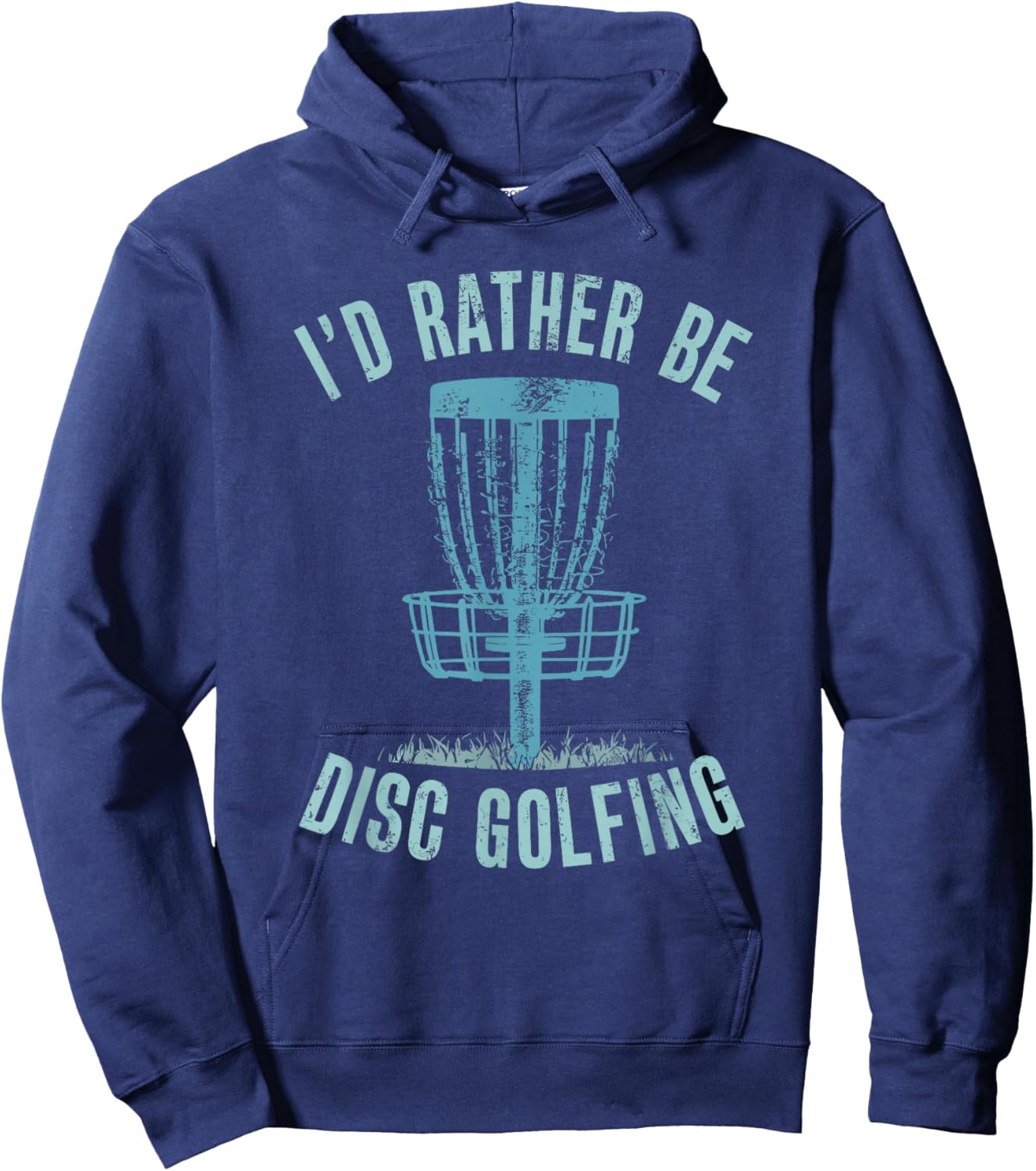 Id Rather Be Disc Golfing, Funny Vintage Disc Golf Hoodie - Hoodie | Navy