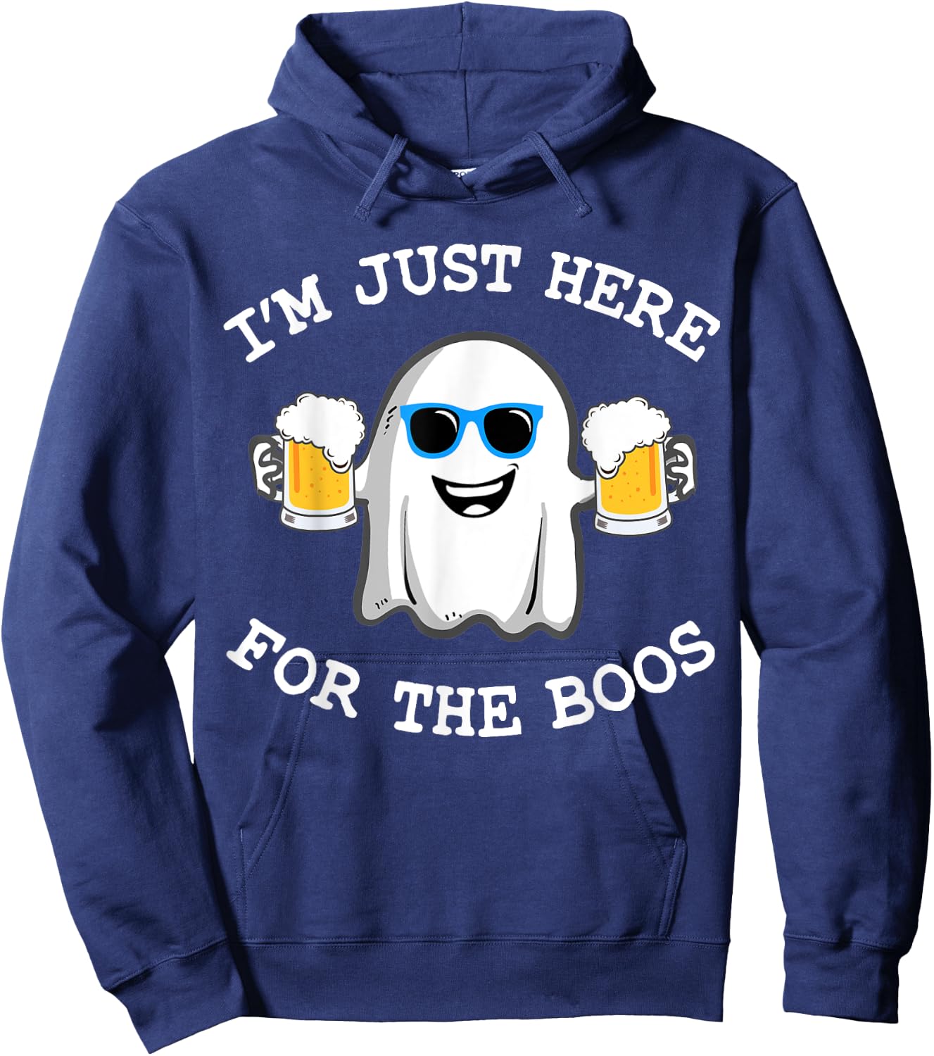Funny Halloween I'm just here for the boos costume gift Hoodie - Hoodie | Navy
