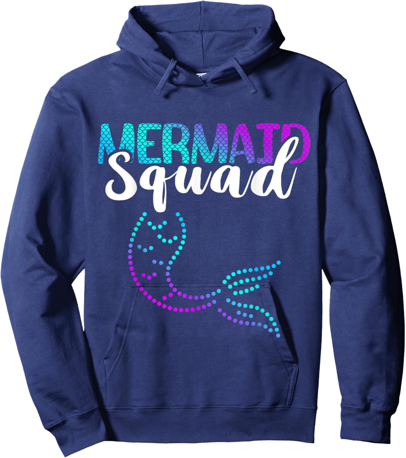 Mermaid Squad Tail Clamshell Sea Creature Aqua Marine Hoodie - Hoodie | Navy