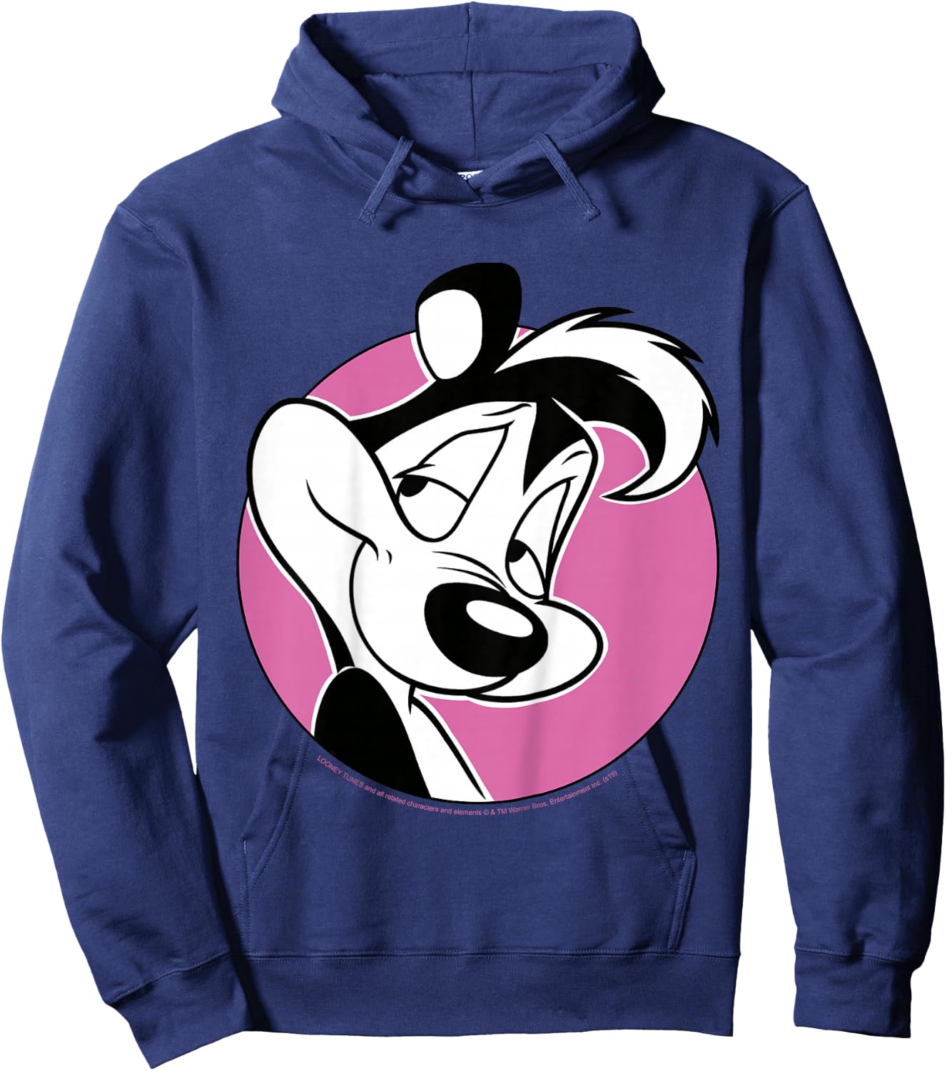 Kids Looney Tunes Pepe Le Pew Pink Circle Portrait Hoodie - Hoodie | Navy