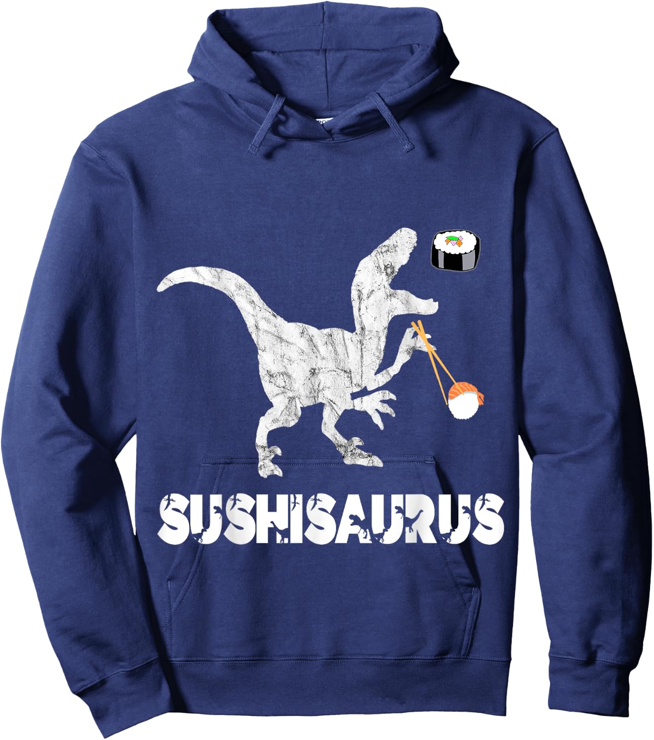 Sushi Dinosaurs Funny Japanese Foodie Dino Asian Food T-Rex Hoodie - Hoodie | Navy