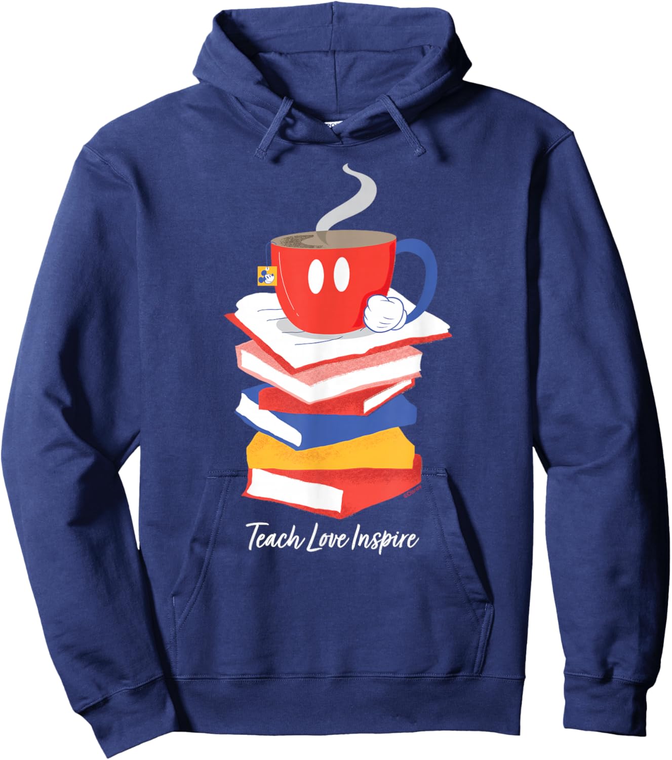 Disney Mickey Mouse Teacup Teach Love Inspire Teacher's Day Hoodie - Hoodie | Navy