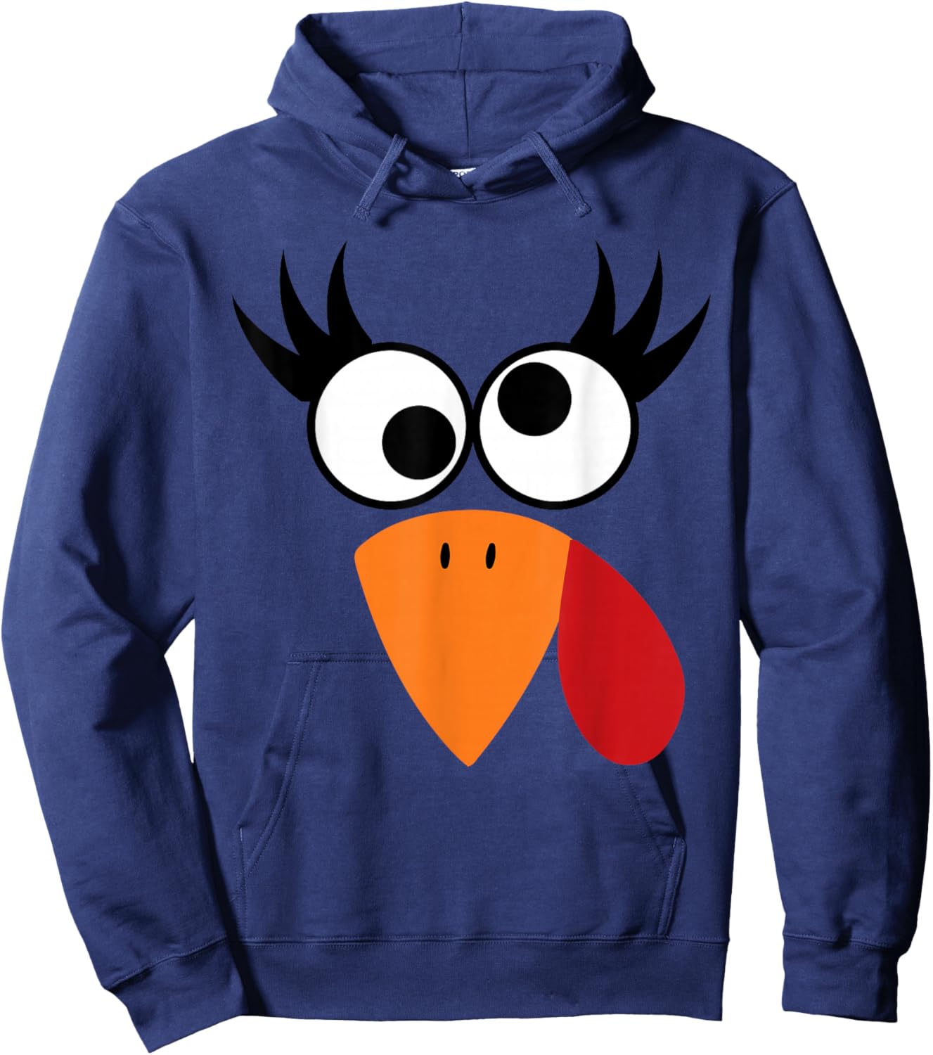 Funny Silly Turkey Face Happy Turkey Day Thanksgiving Hoodie - Hoodie | Navy