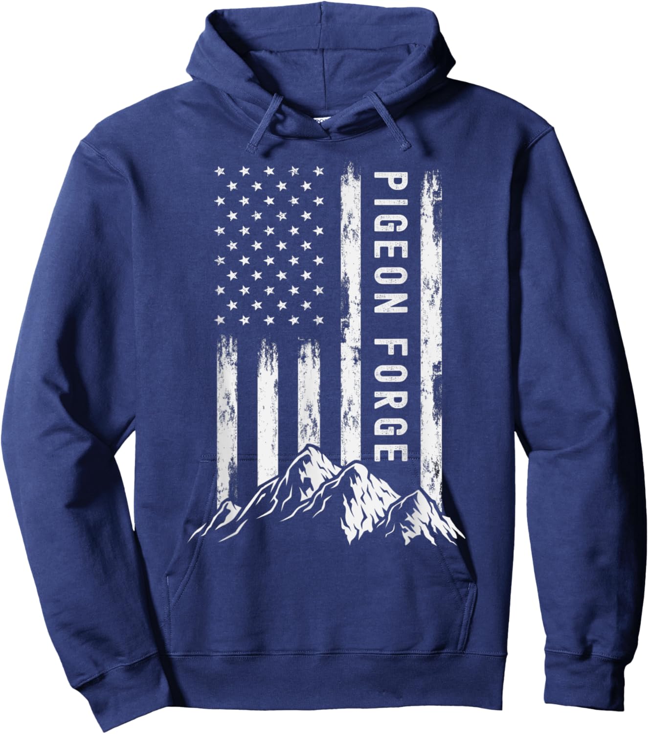 Patriotic Outdoors Smoky Mountains Tennessee Pigeion Forge Women Kids Men Hoodie - Hoodie | Navy