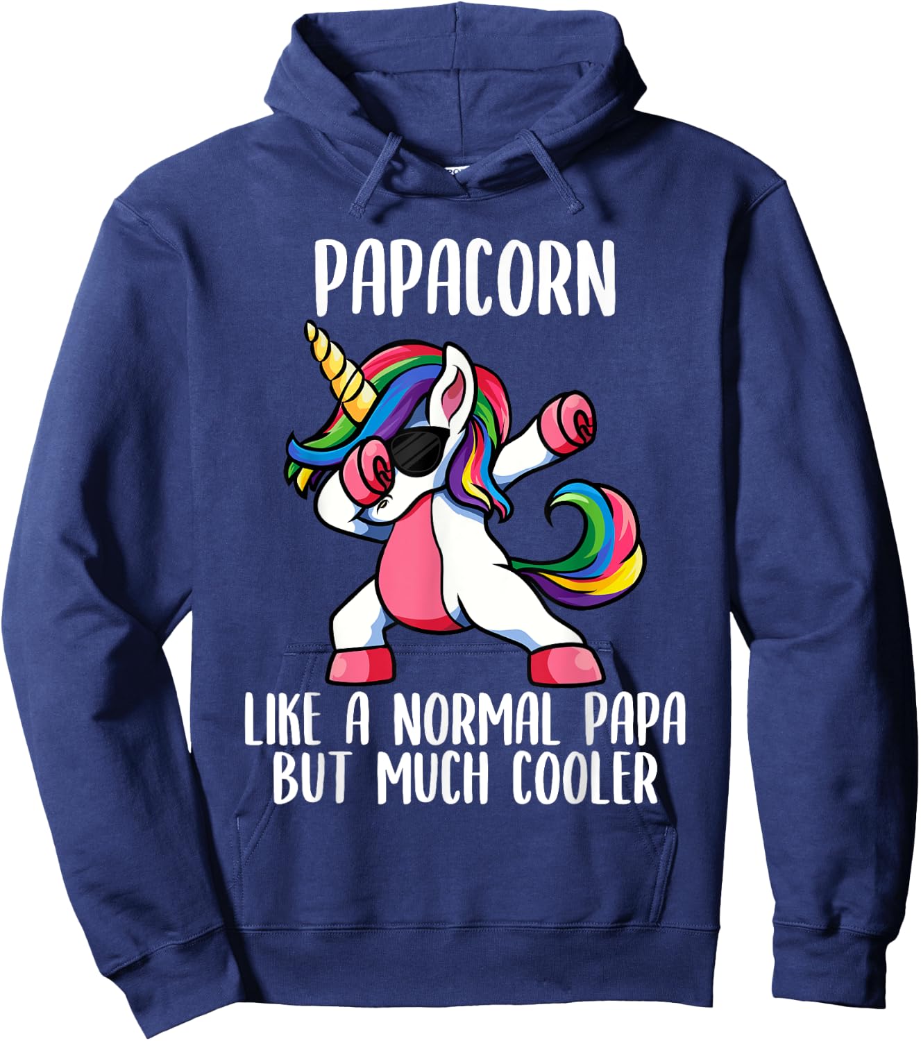 Unicorn Dad Girl Birthday Party Clothing Papacorn Hoodie - Hoodie | Navy