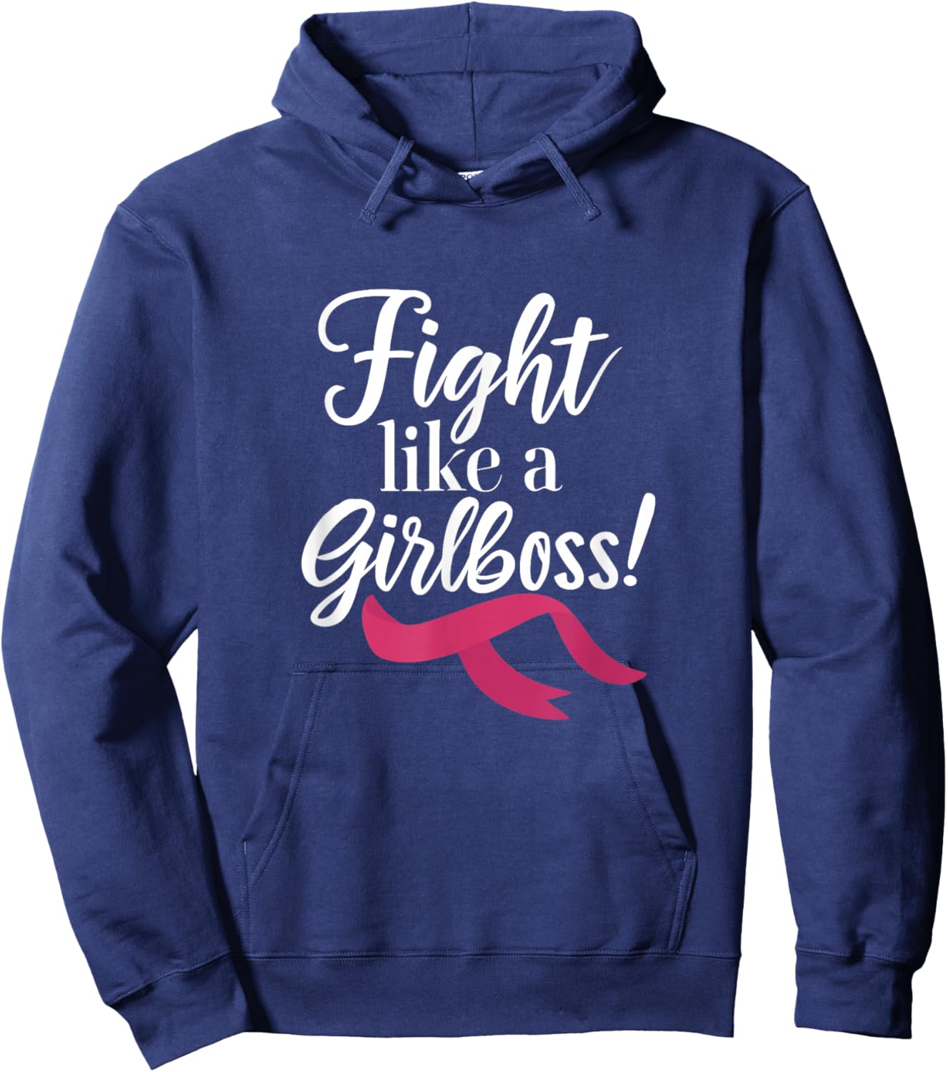 Fight Like a Girlboss! Breast Cancer Awareness Girl Support Hoodie - Hoodie | Navy