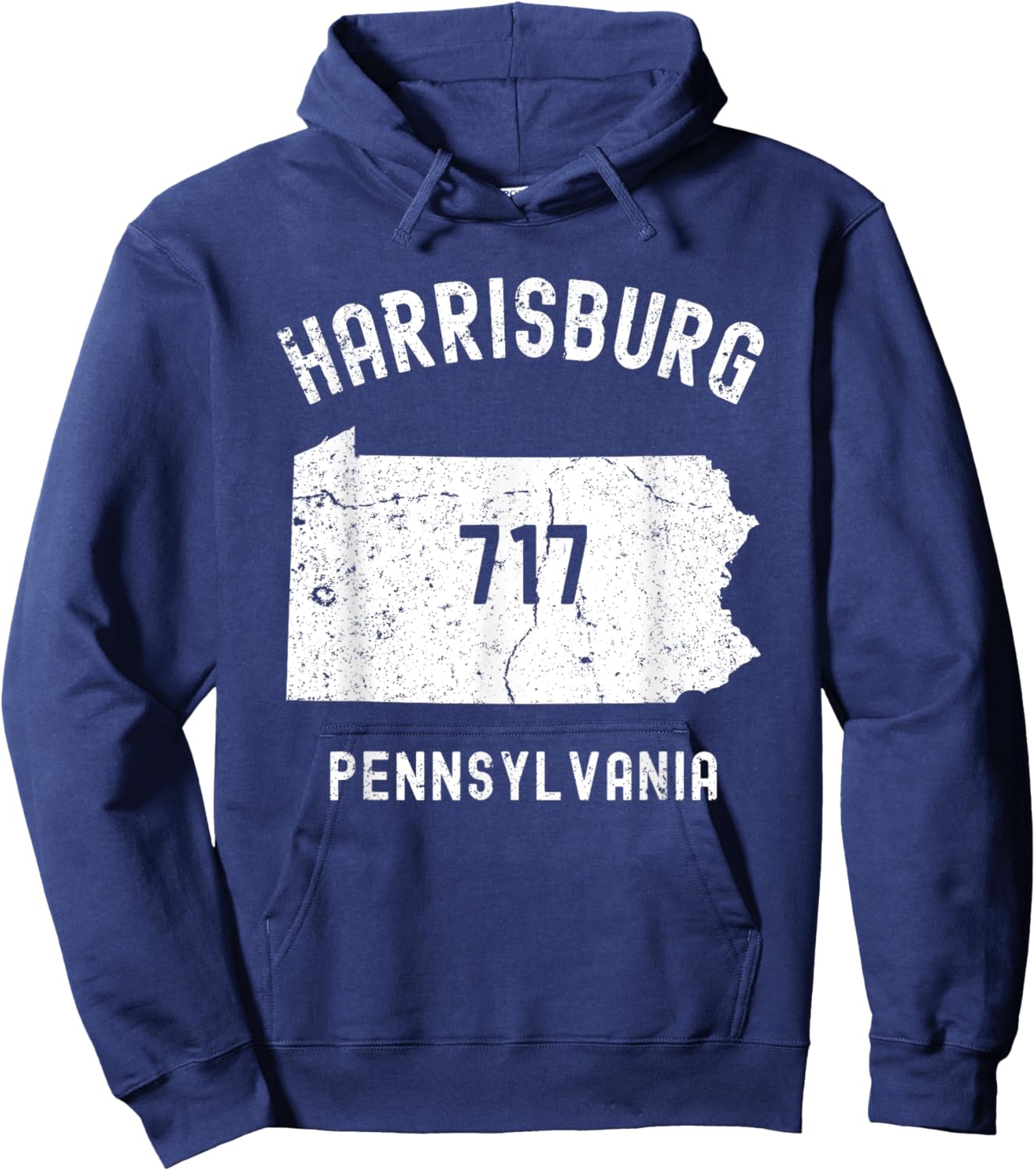 Harrisburg Pennsylvania PA 717 Vintage Athletic Style Hoodie - Hoodie | Navy
