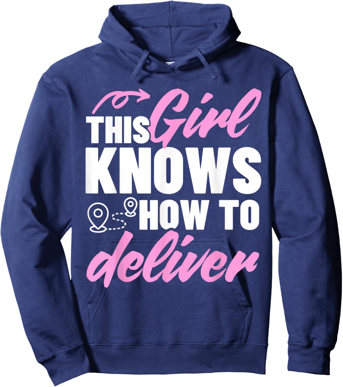 Cute Delivery Driver Art For Girl Women Delivery Services Hoodie - Hoodie | Navy