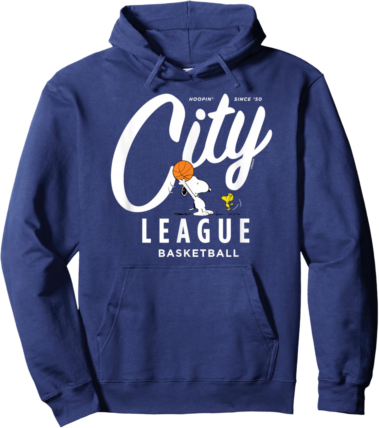 Peanuts Boys -Kids Basketball Graphic Blue Small Hoodie - Hoodie | Navy