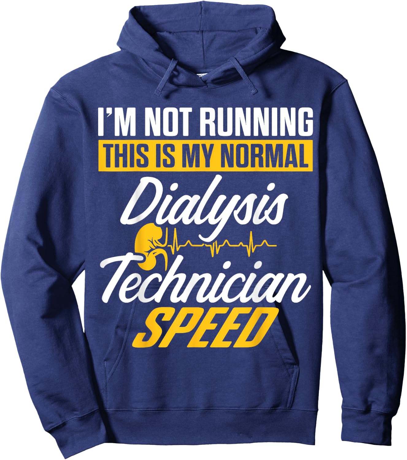 Dialysis Technician Running Nephrology Tech Hoodie - Hoodie | Navy