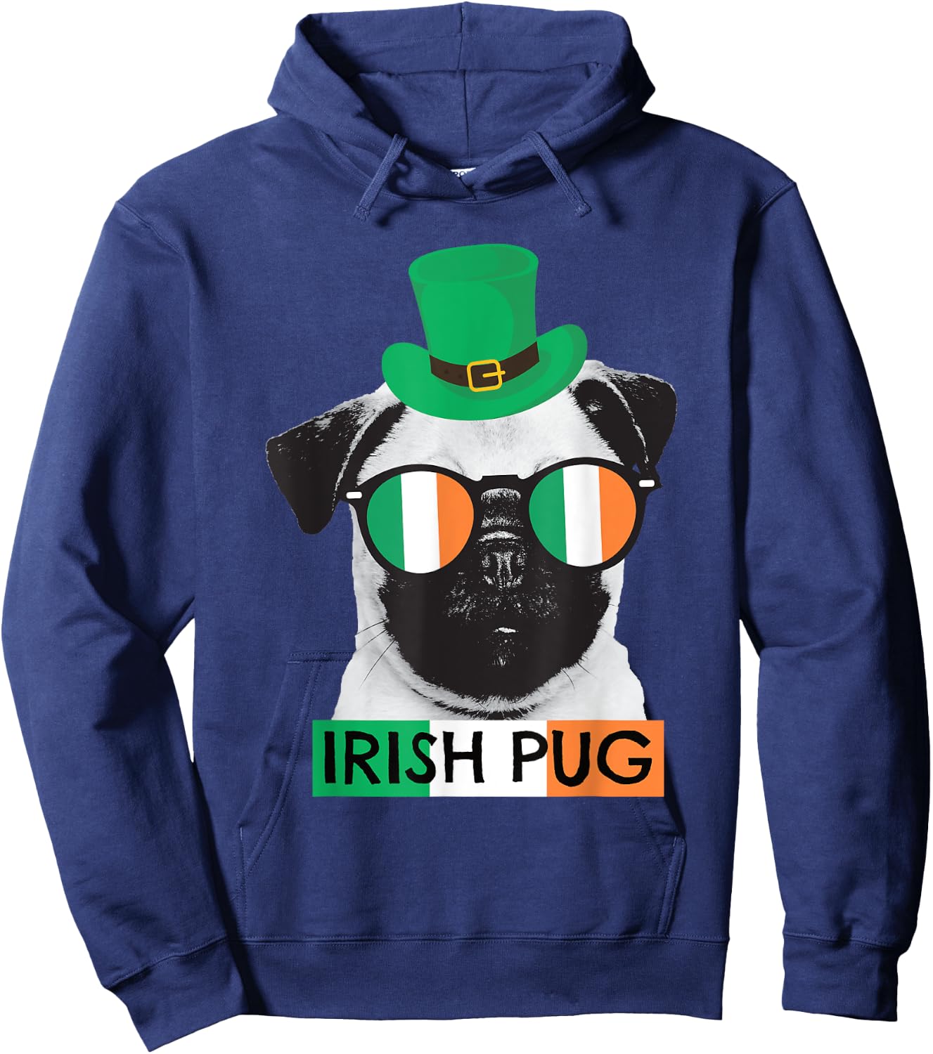 Irish Pug St Patricks Day Shirt for Pug Dog Lovers Hoodie - Hoodie | Navy