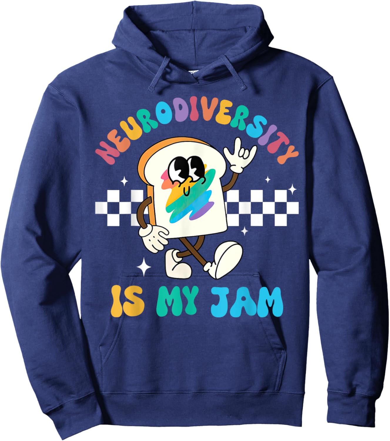 Retro Neurodiversity Is My Jam ADHD Autism Awareness Support Hoodie - Hoodie | Navy