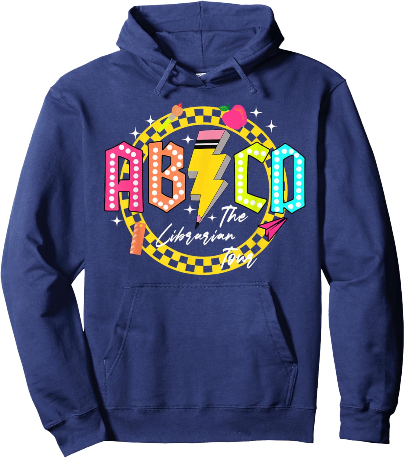 Funny Rock Librarian Tour Back to school ABCD Teacher Tour Hoodie - Hoodie | Navy