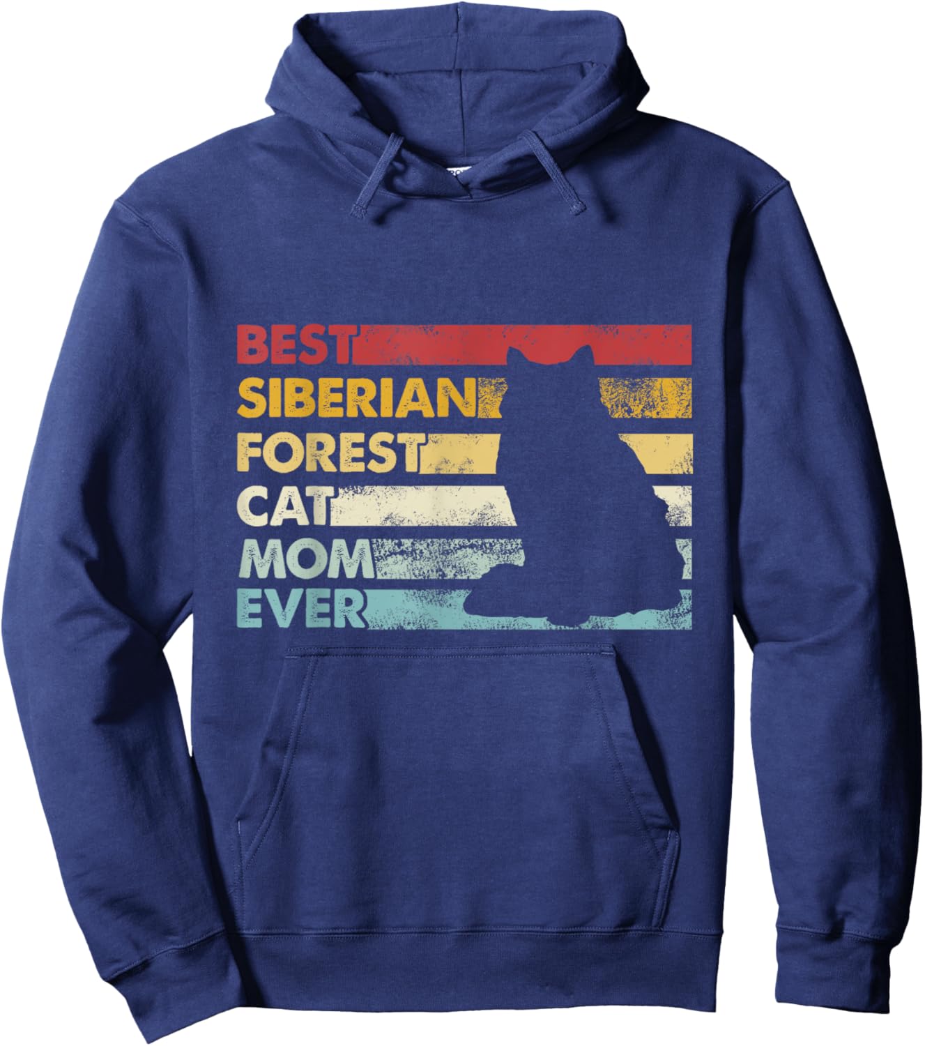 Best Cat Mom Ever - Mother Siberian Forest Cat Hoodie - Hoodie | Navy