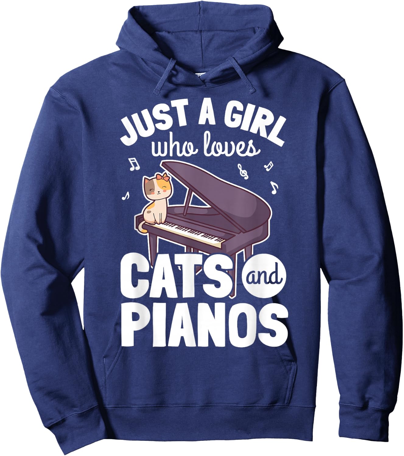 Piano Player Pianist Piano Musician I Cat Hoodie - Hoodie | Navy