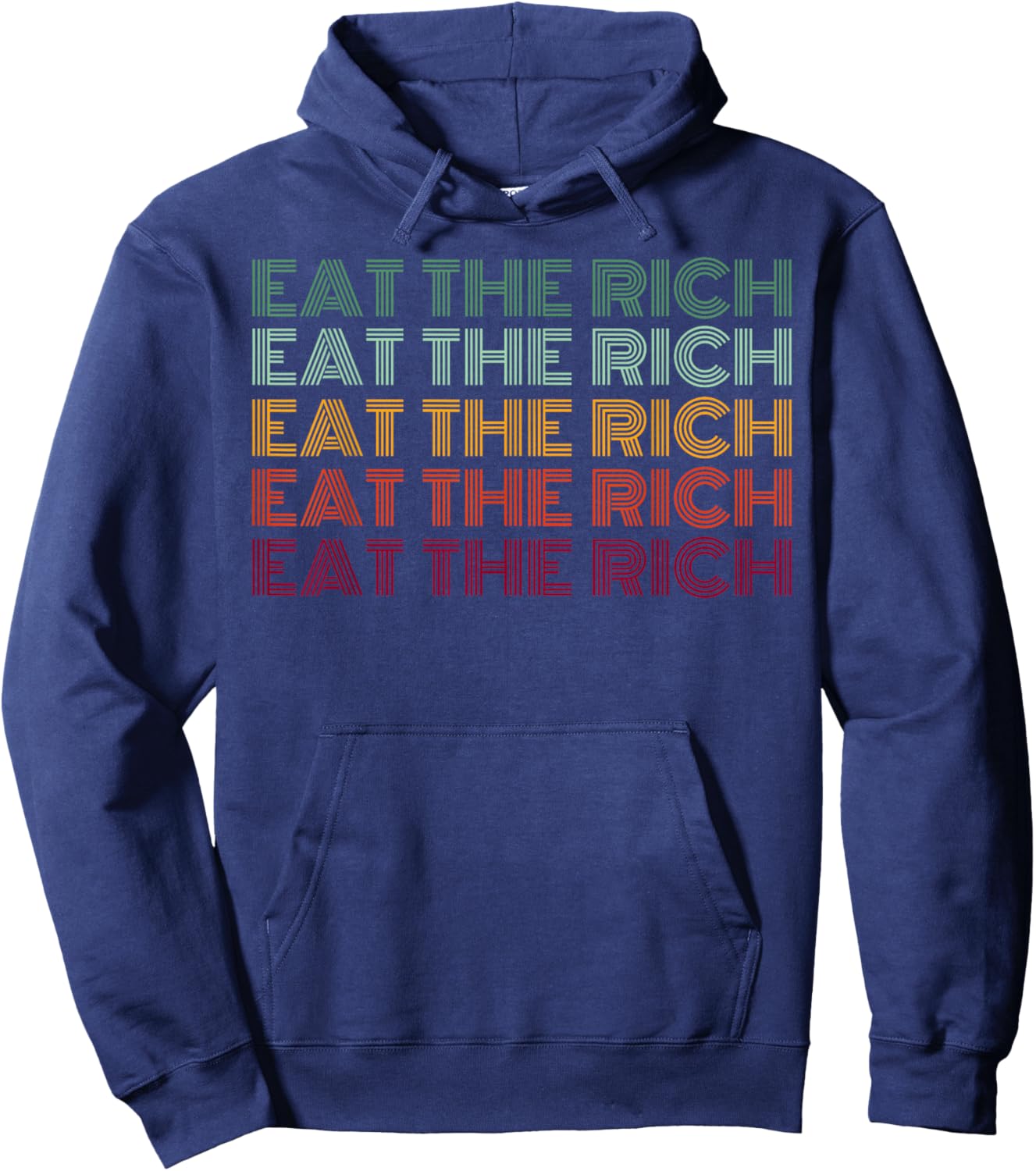 Eat The Rich Socialist Retro Hoodie - Hoodie | Navy
