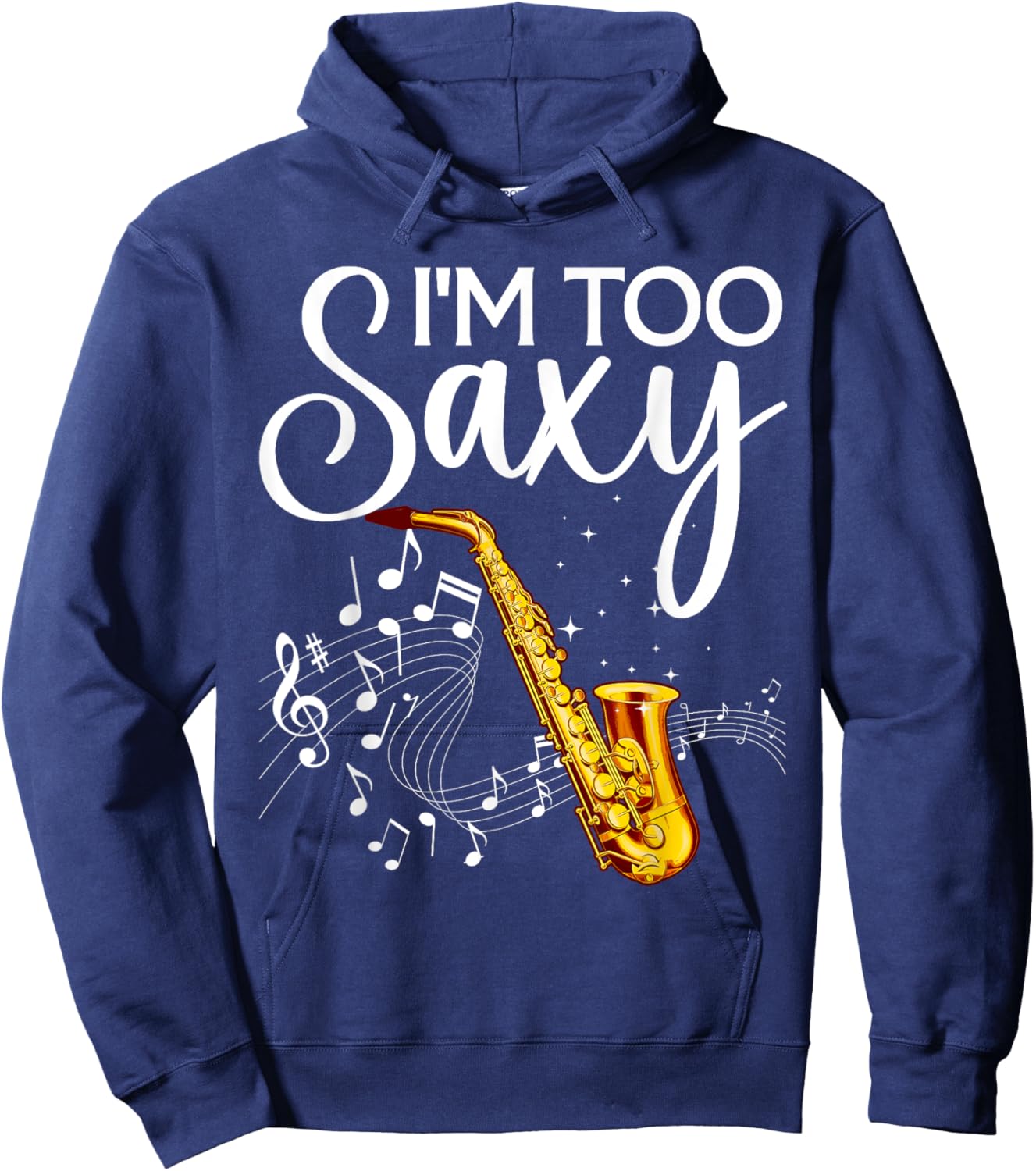 Cool Saxophone Women Music Lovers Jazz Musician Bass Hoodie - Hoodie | Navy