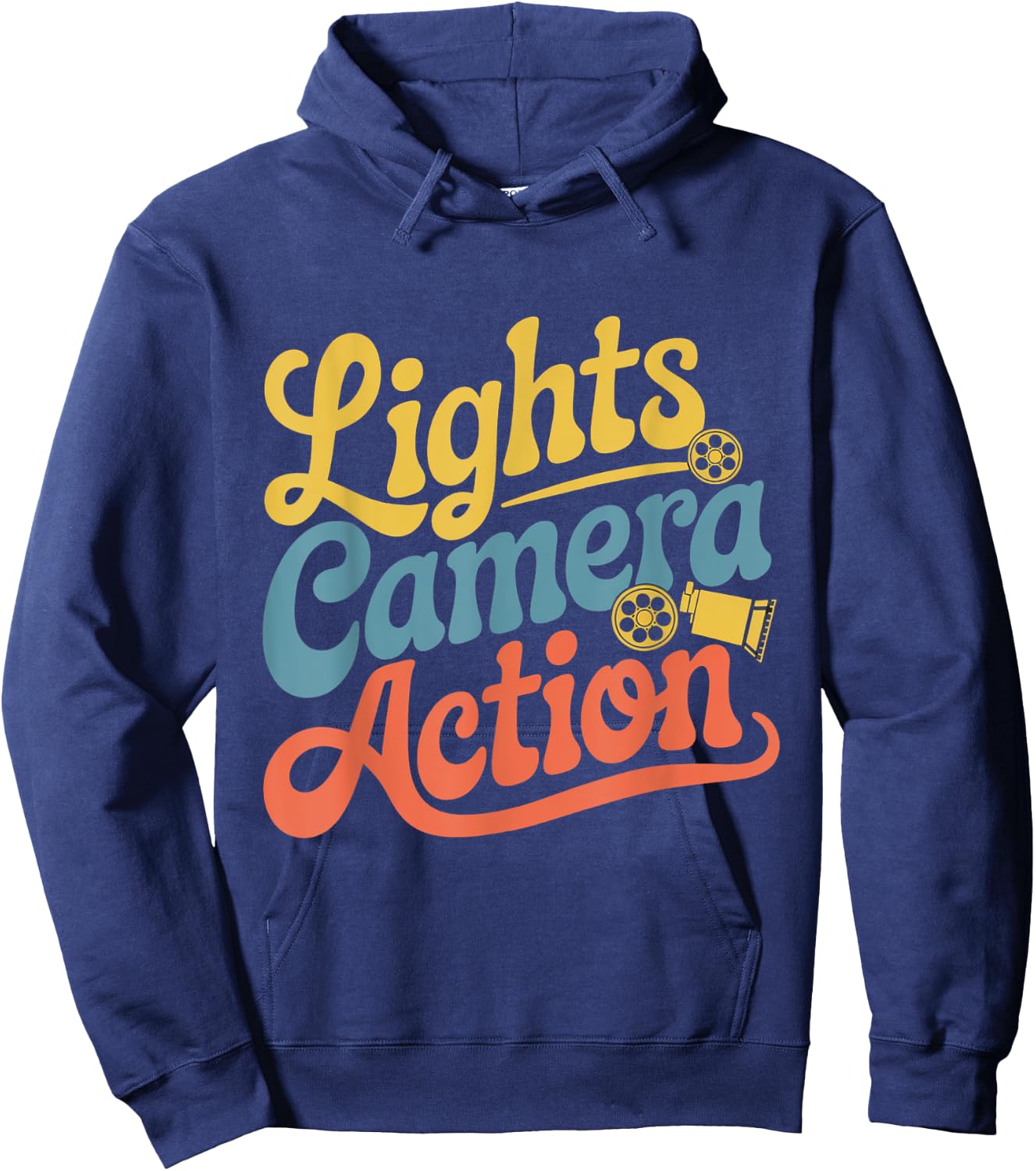 Director Film Crew Lights Camera Action Video Producer Quote Hoodie - Hoodie | Navy
