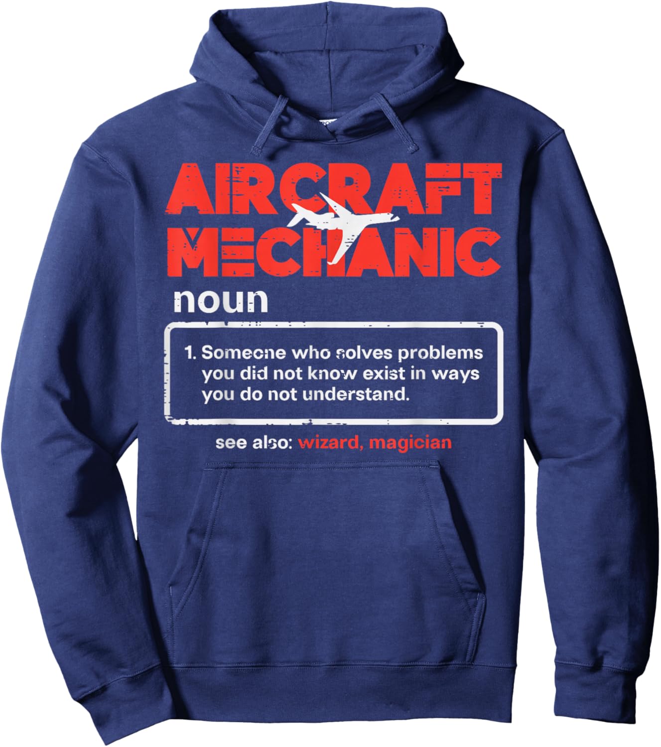 Aircraft Mechanic Definition Airplane Technician Men Women Hoodie - Hoodie | Navy