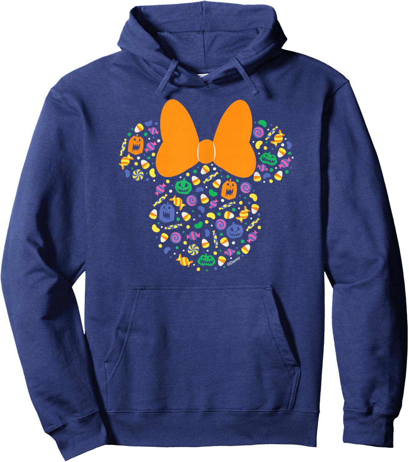 Disney Minnie Mouse Halloween Head Icon Pumpkins and Candy Hoodie - Hoodie | Navy